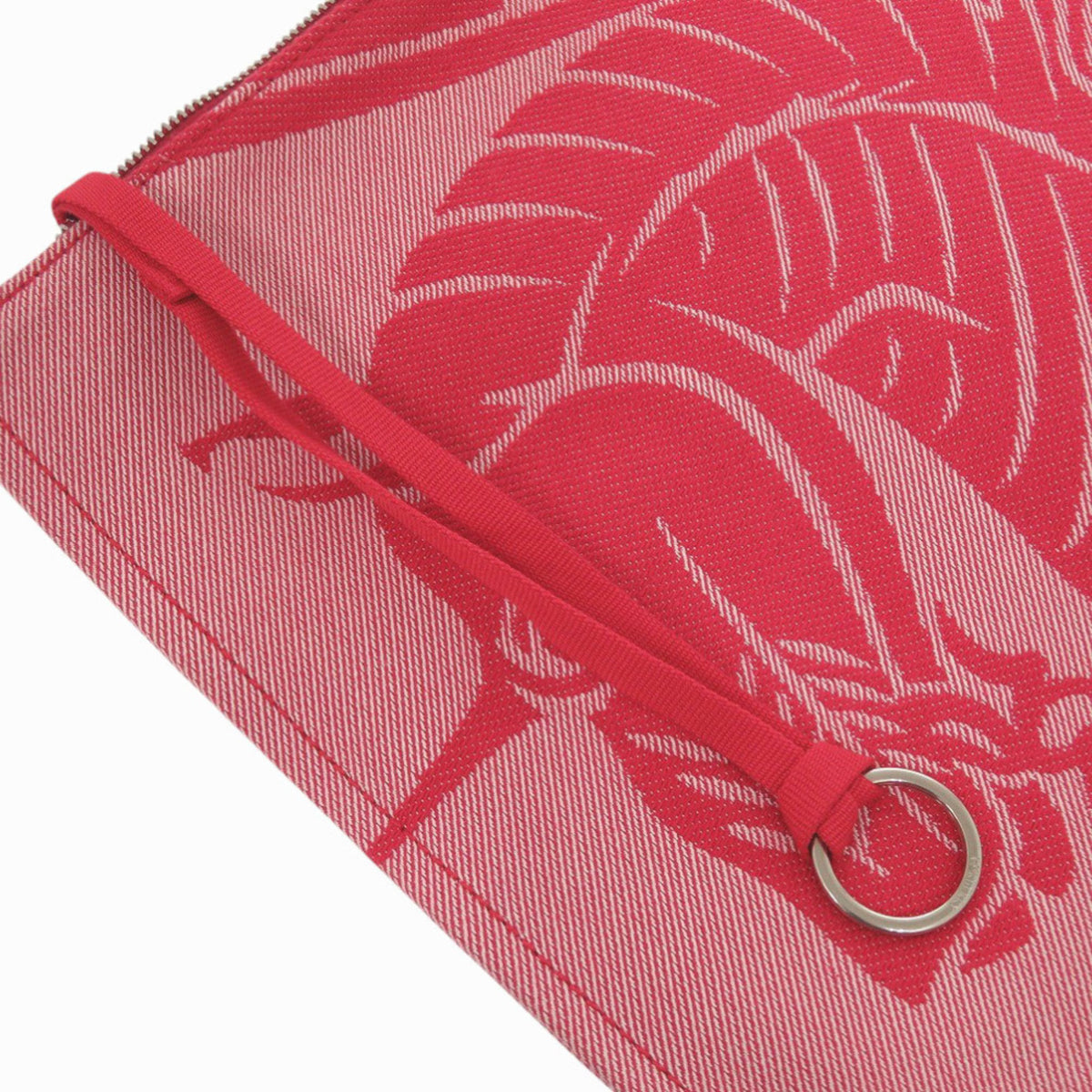 Burberry Red Color Canvas Clutch Bag Pouch (Pre-Owned)