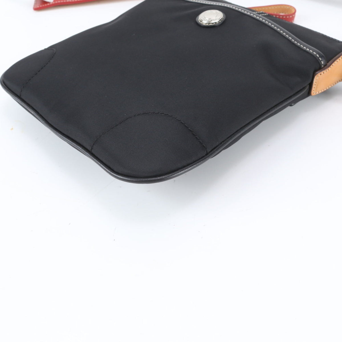 Coach Black Leather Nylon Messenger Bag Shoulder Bag (Pre-Owned)