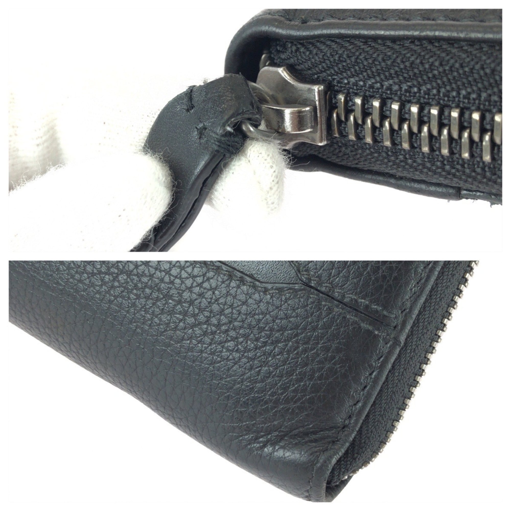 Bvlgari Black Leather Long Wallet (Bi-Fold) (Pre-Owned)