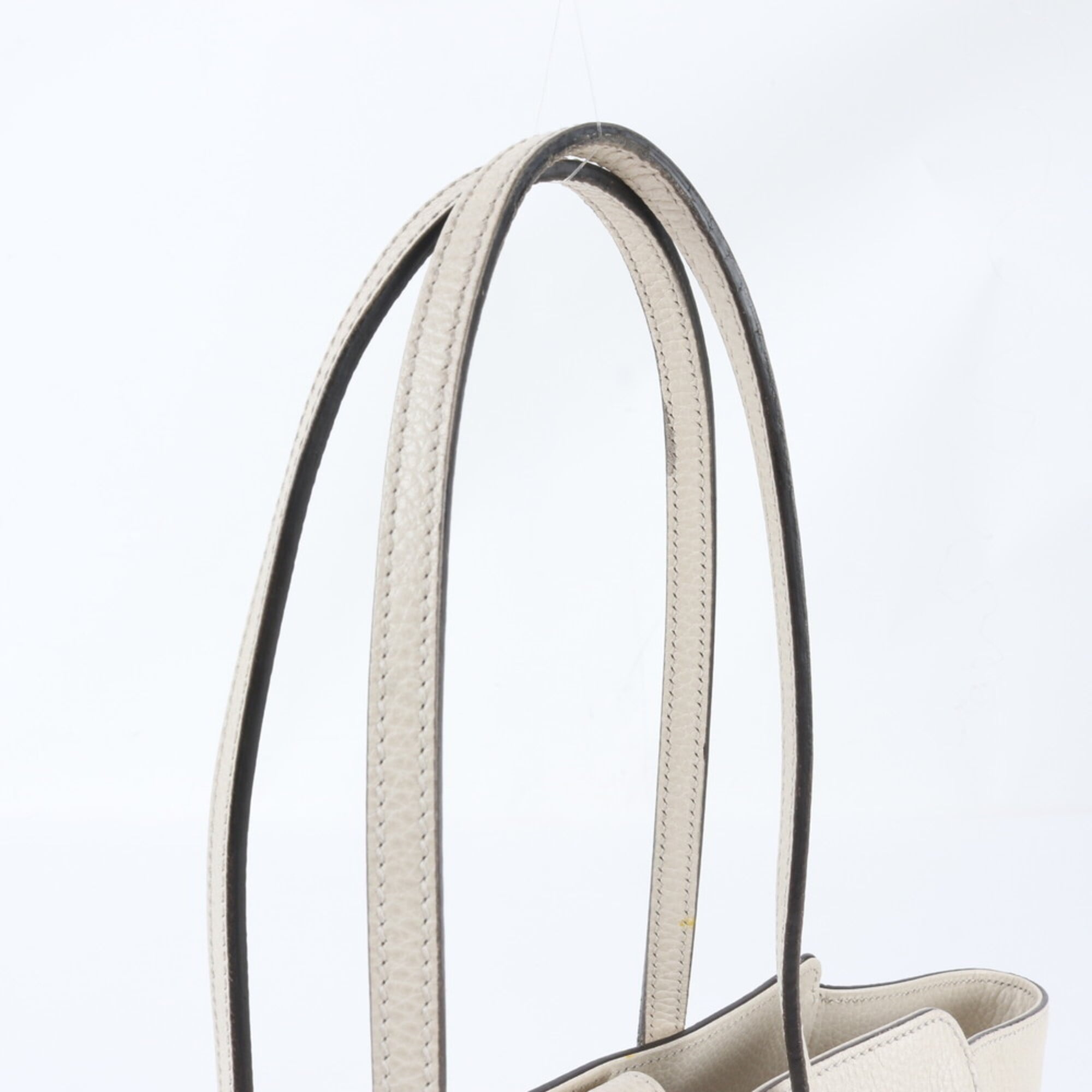 Gucci White Leather Handbag Shoulder Bag Tote Bag (Pre-Owned)