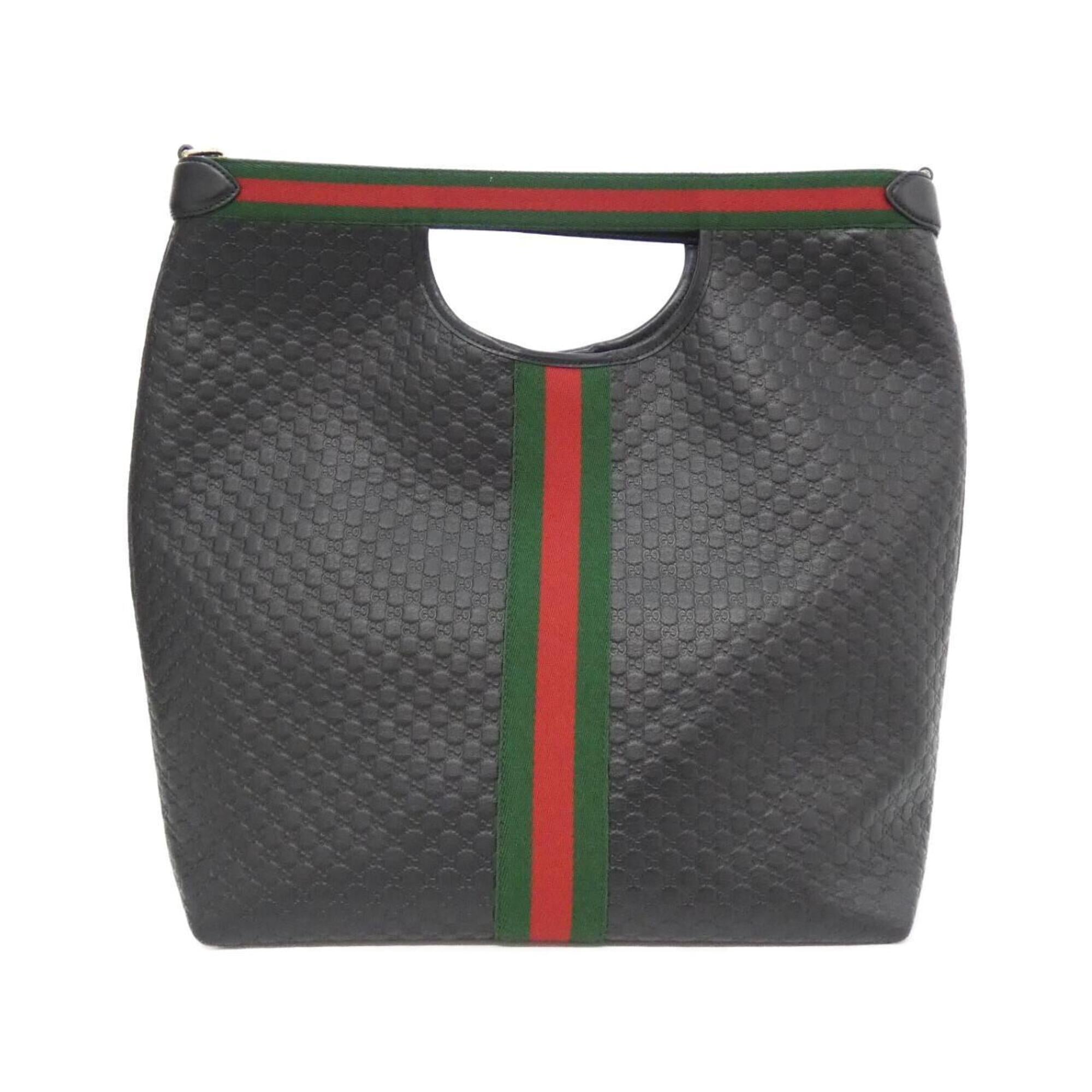 Gucci Black Leather Handbag Pouch (Pre-Owned)
