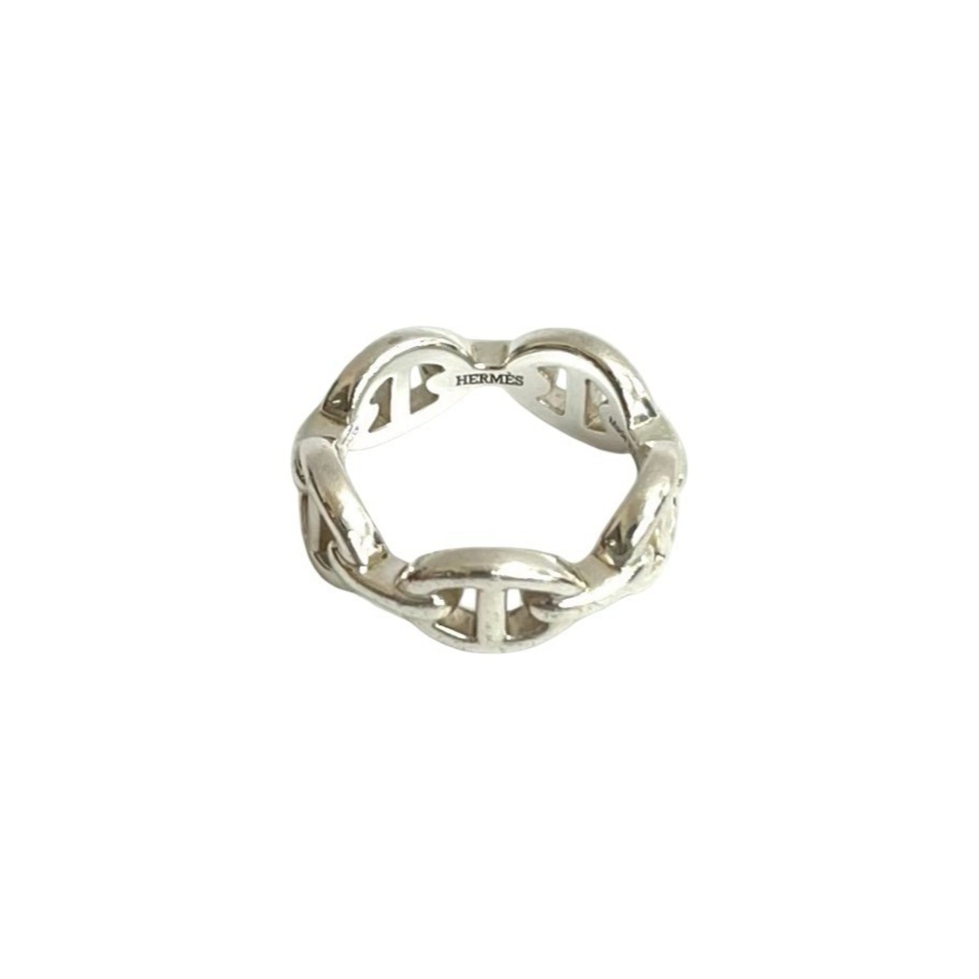 Hermes Silver Silver 925 Band Ring (Pre-Owned)