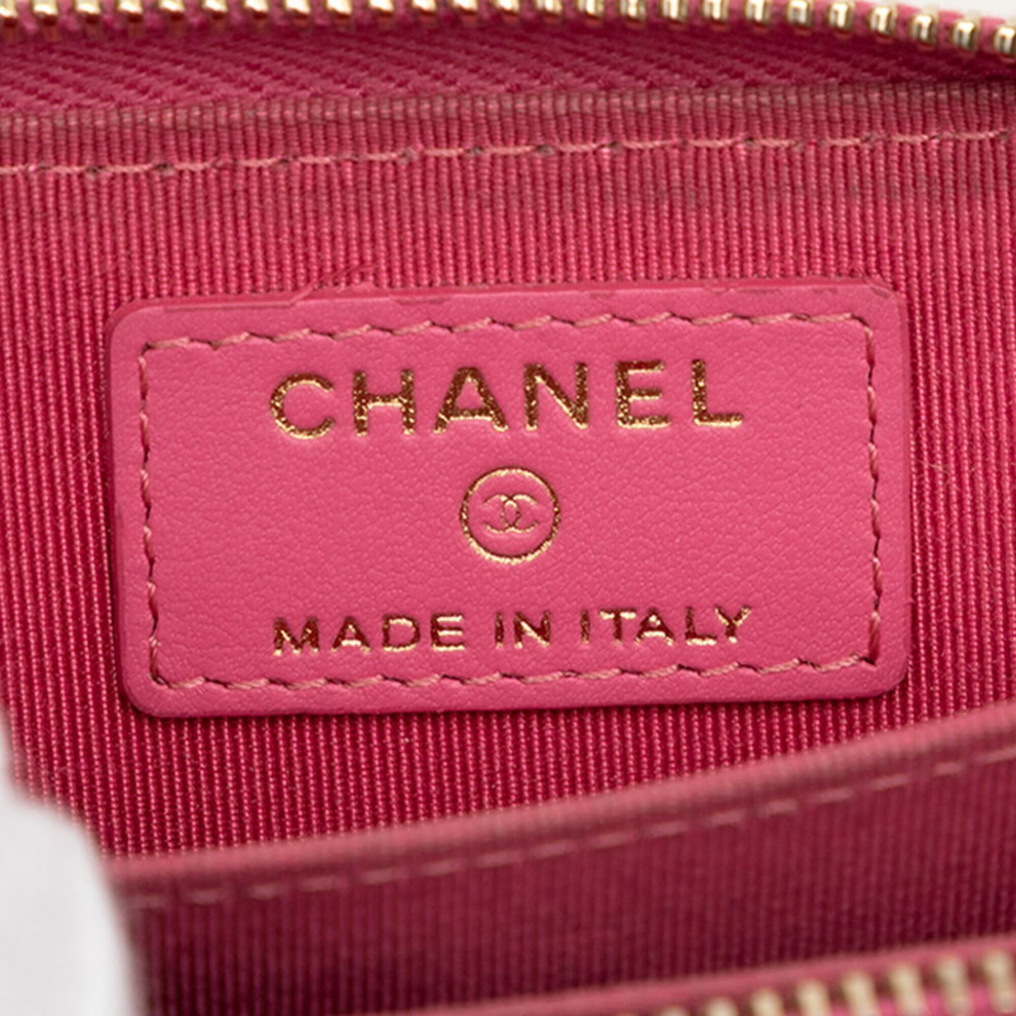Chanel Pink Grained Calfskin Coin Purse/Coin Case (Pre-Owned)