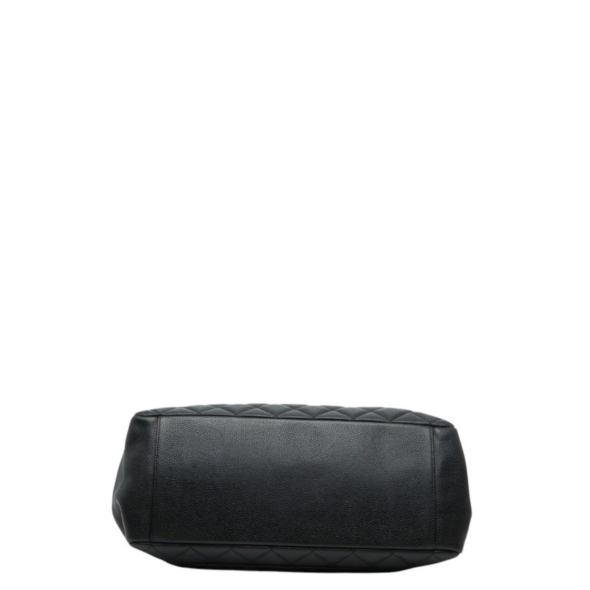 Chanel Black Grained Calfskin Shoulder Bag Tote Bag (Pre-Owned)