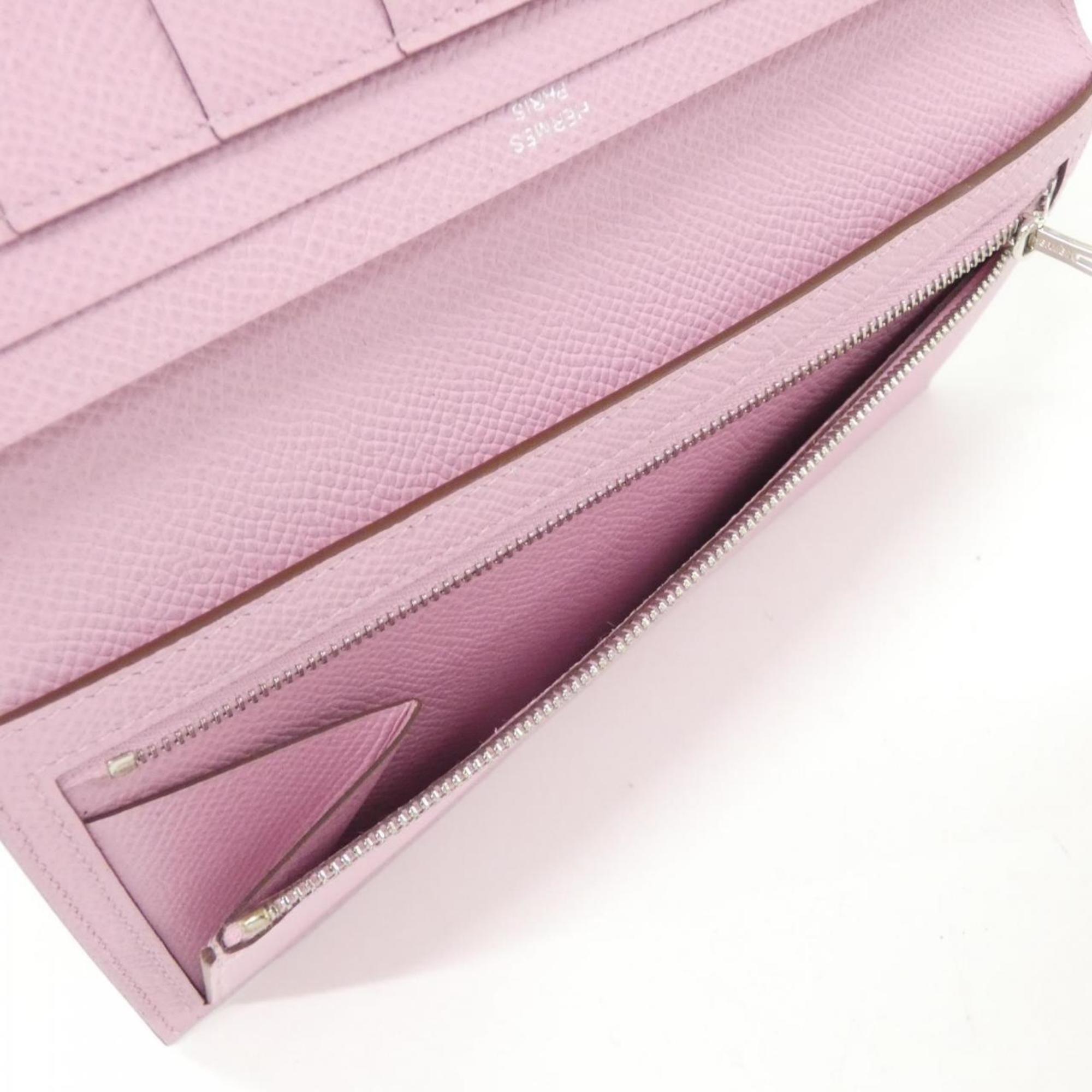 Hermes Pink Epsom Leather Long Wallet (Bi-Fold) (Pre-Owned)