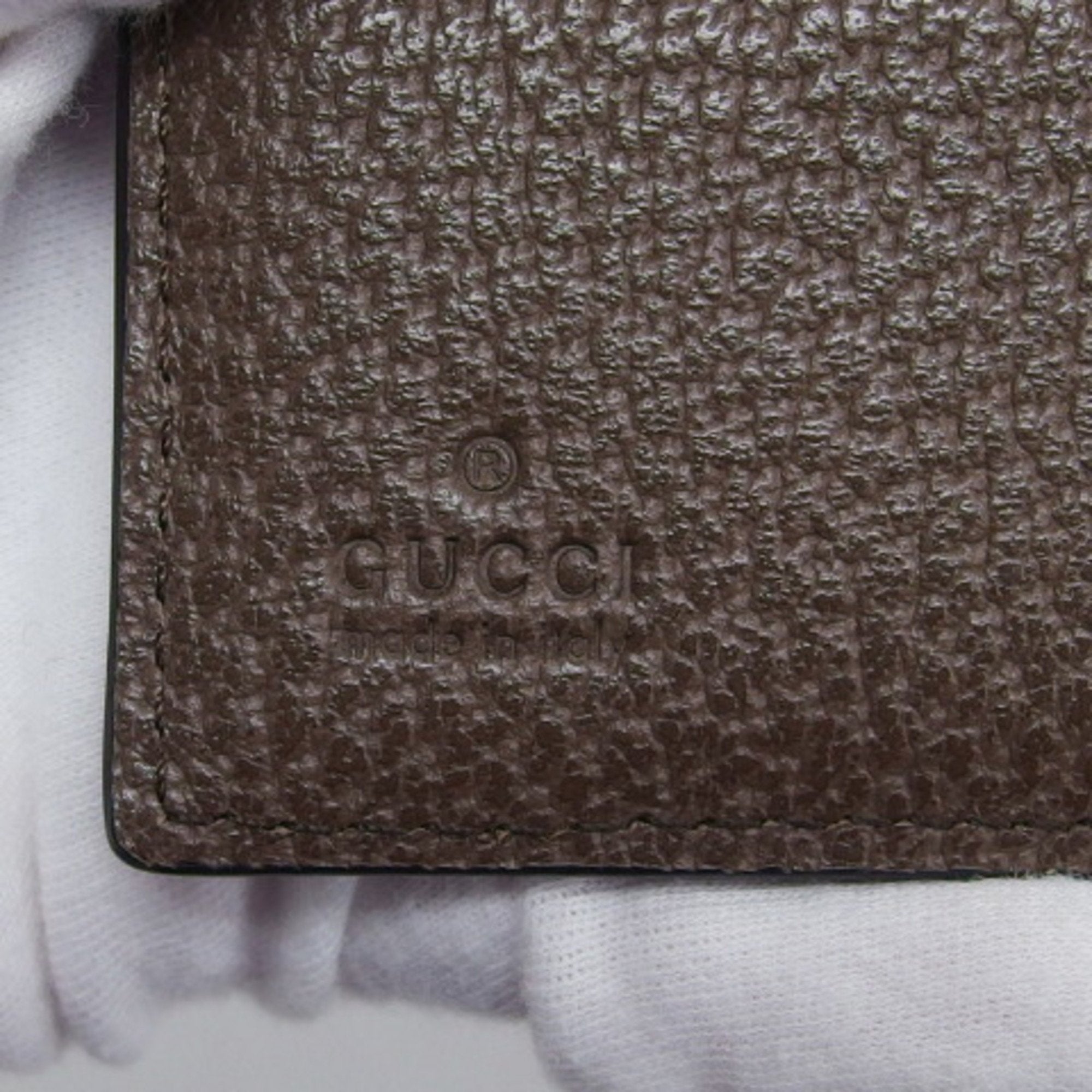Gucci Gg Supreme Beige Dark Brown Gg Supreme Coin Purse/Coin Case (Pre-Owned)