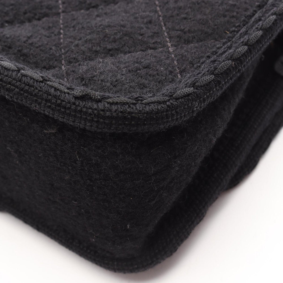 Chanel Black Wool Handbag Shoulder Bag (Pre-Owned)