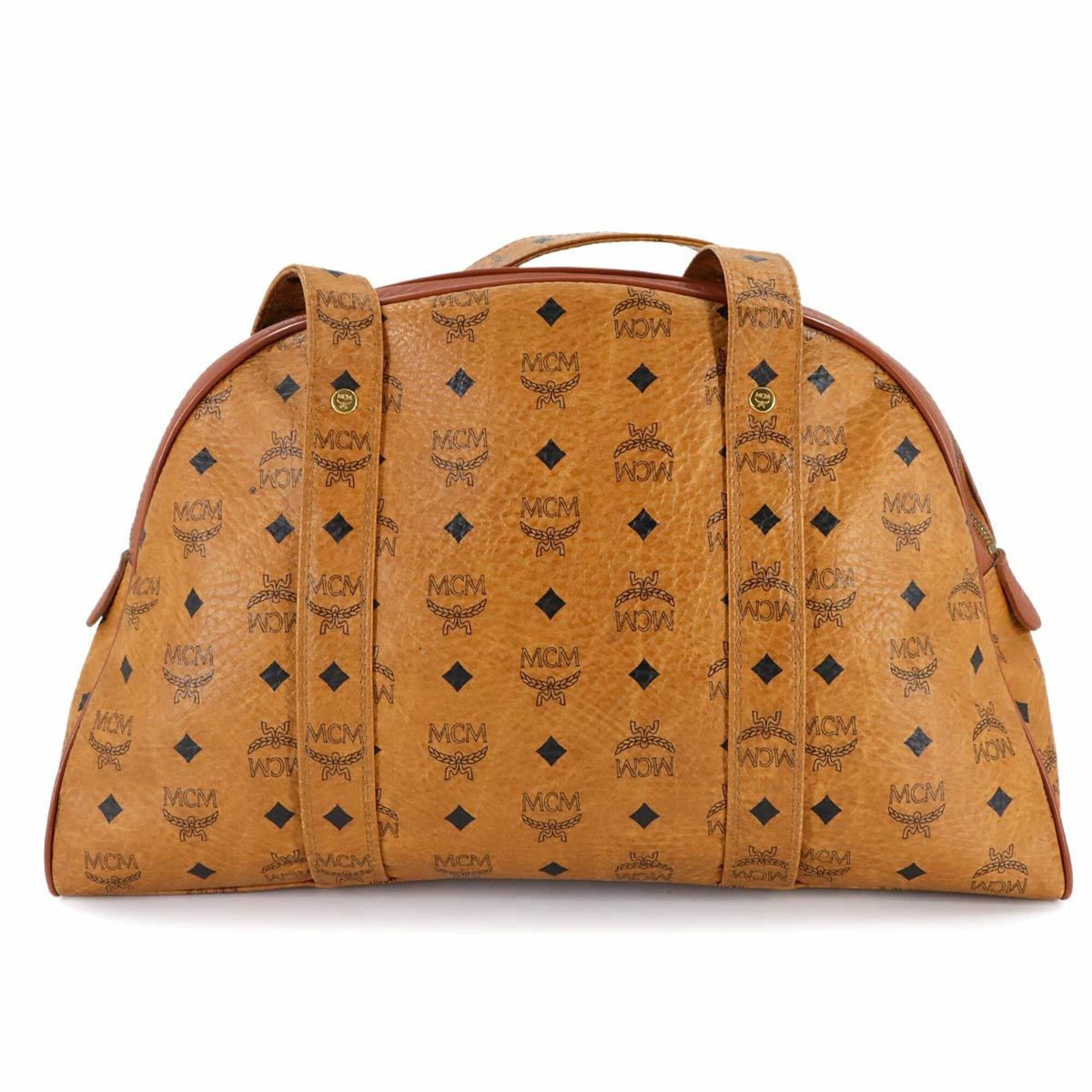 Mcm Visetos Brown Pvc Leather Handbag Shoulder Bag (Pre-Owned)
