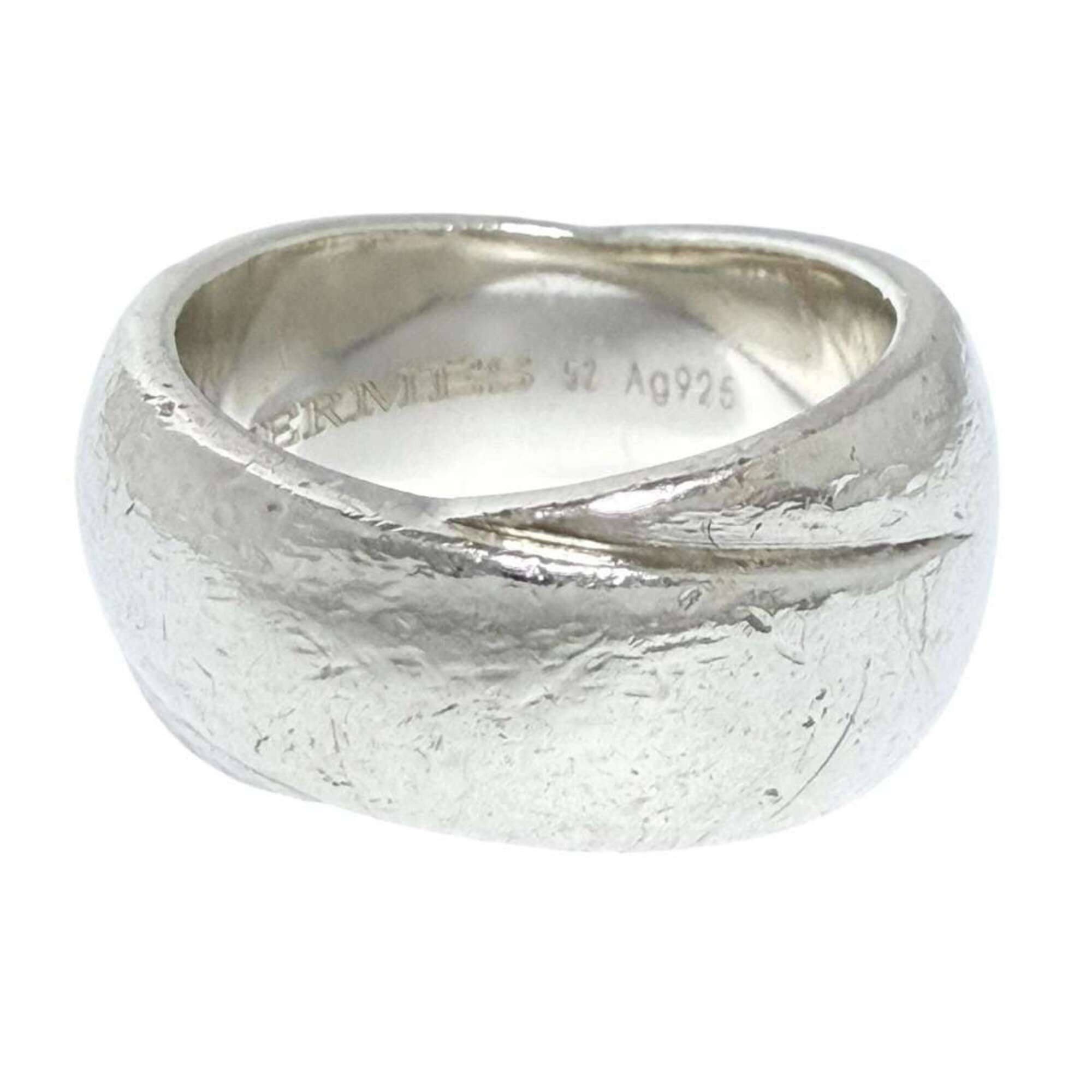 Hermes Silver Silver 925 Band Ring (Pre-Owned)