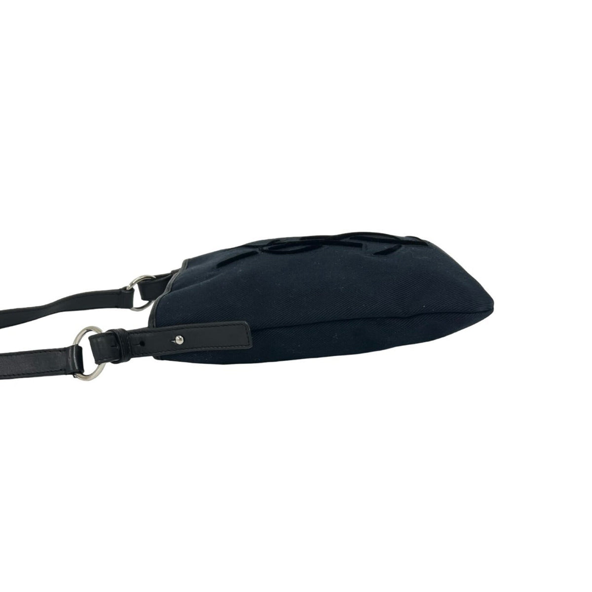 Yves Saint Laurent Black Canvas Leather Shoulder Bag (Pre-Owned)