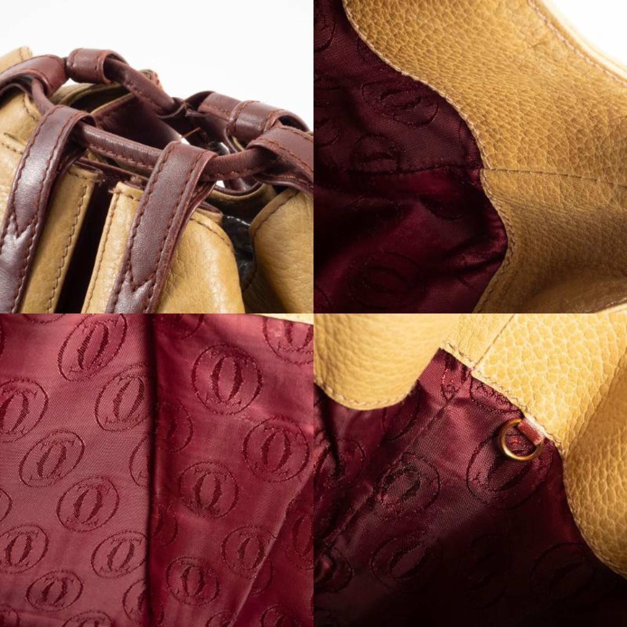 Cartier Must Bordeaux Mustard Leather Shoulder Bag (Pre-Owned)