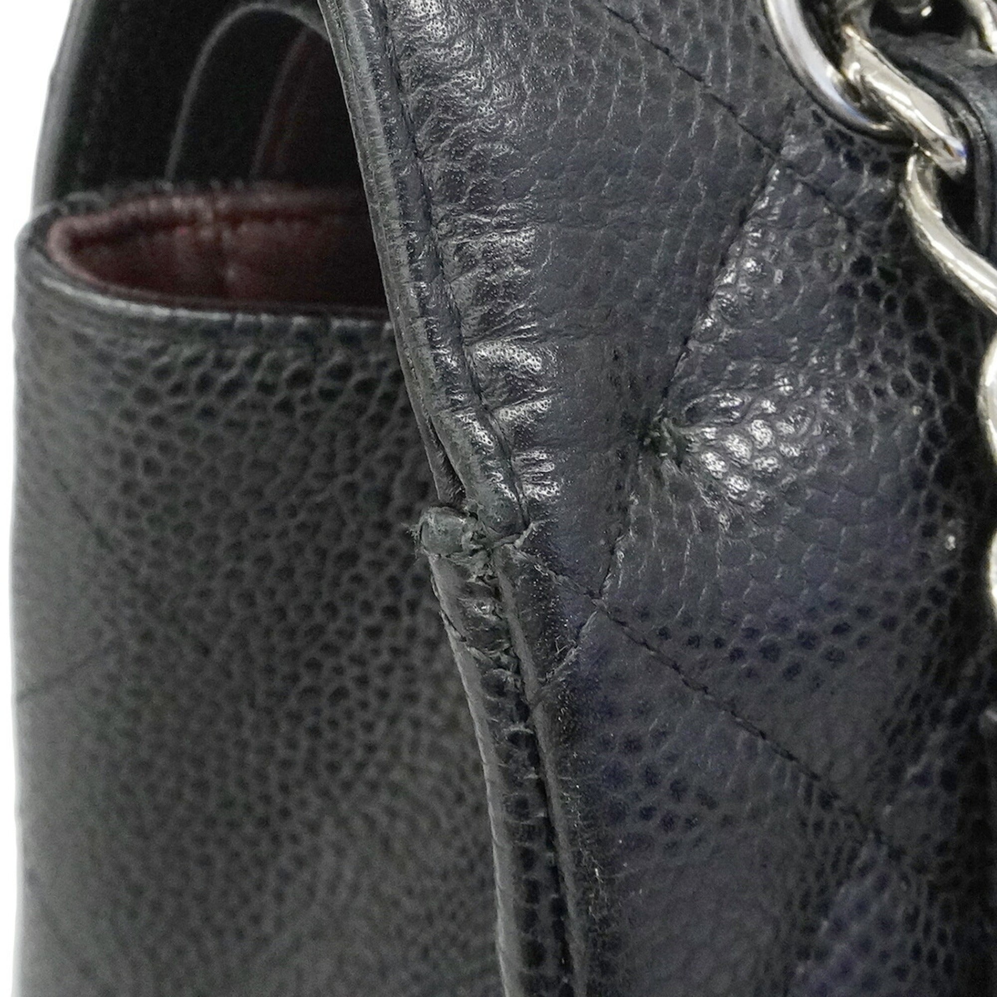 Chanel Black Grained Calfskin Shoulder Bag (Pre-Owned)
