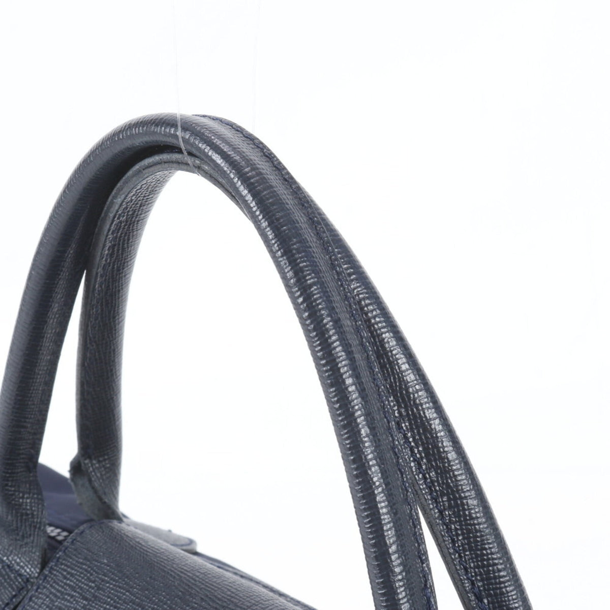 Longchamp Navy Leather Nylon Crossbody Bag Handbag Shoulder Bag Tote Bag (Pre-Owned)