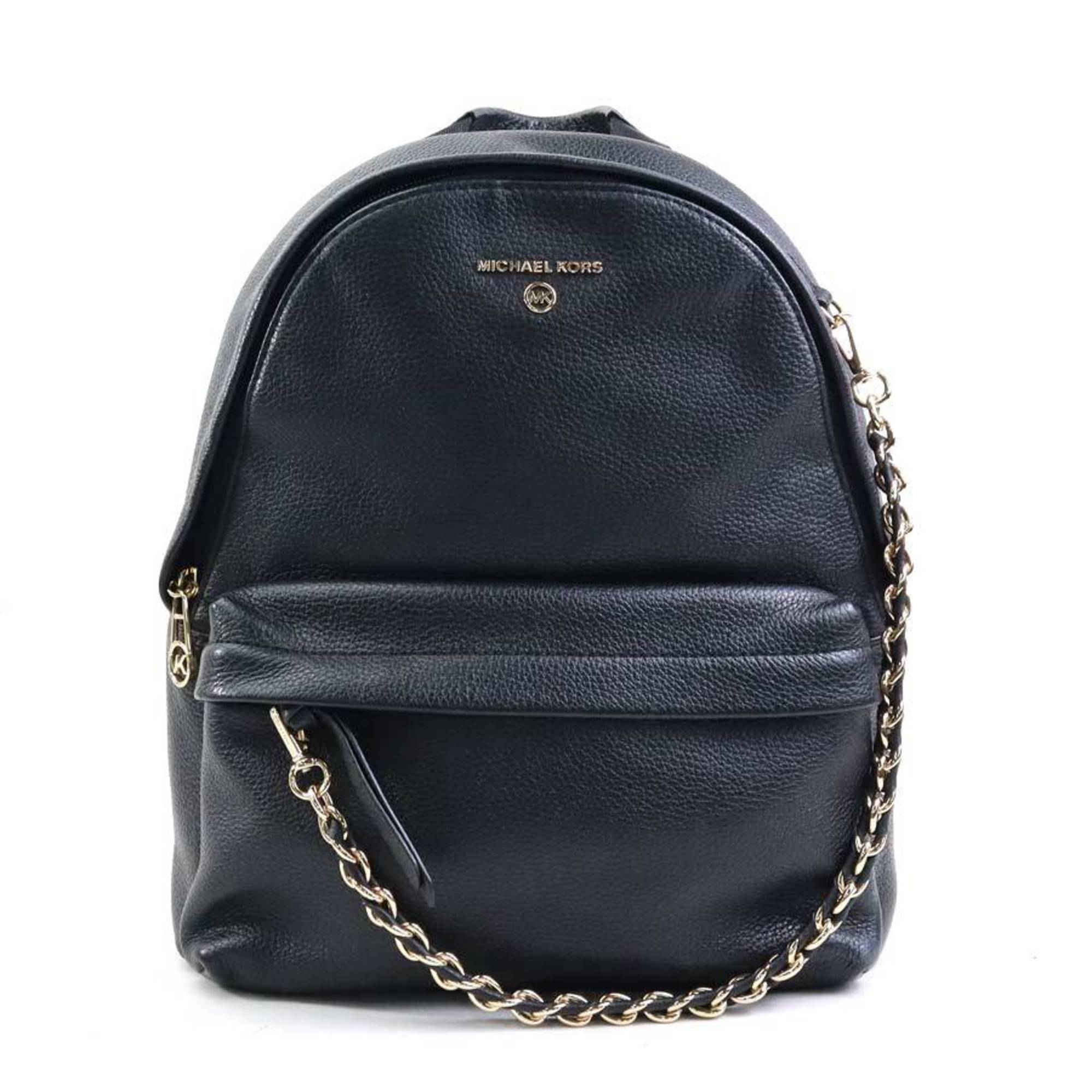 Michael Kors Black Leather Backpack (Pre-Owned)