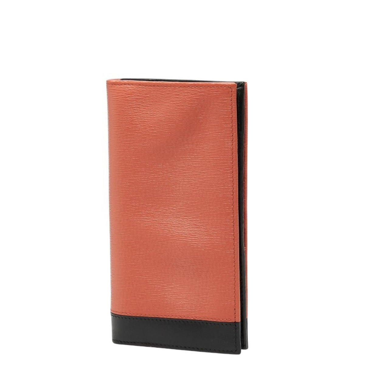 Bvlgari Black Orange Leather Long Wallet (Bi-Fold) (Pre-Owned)