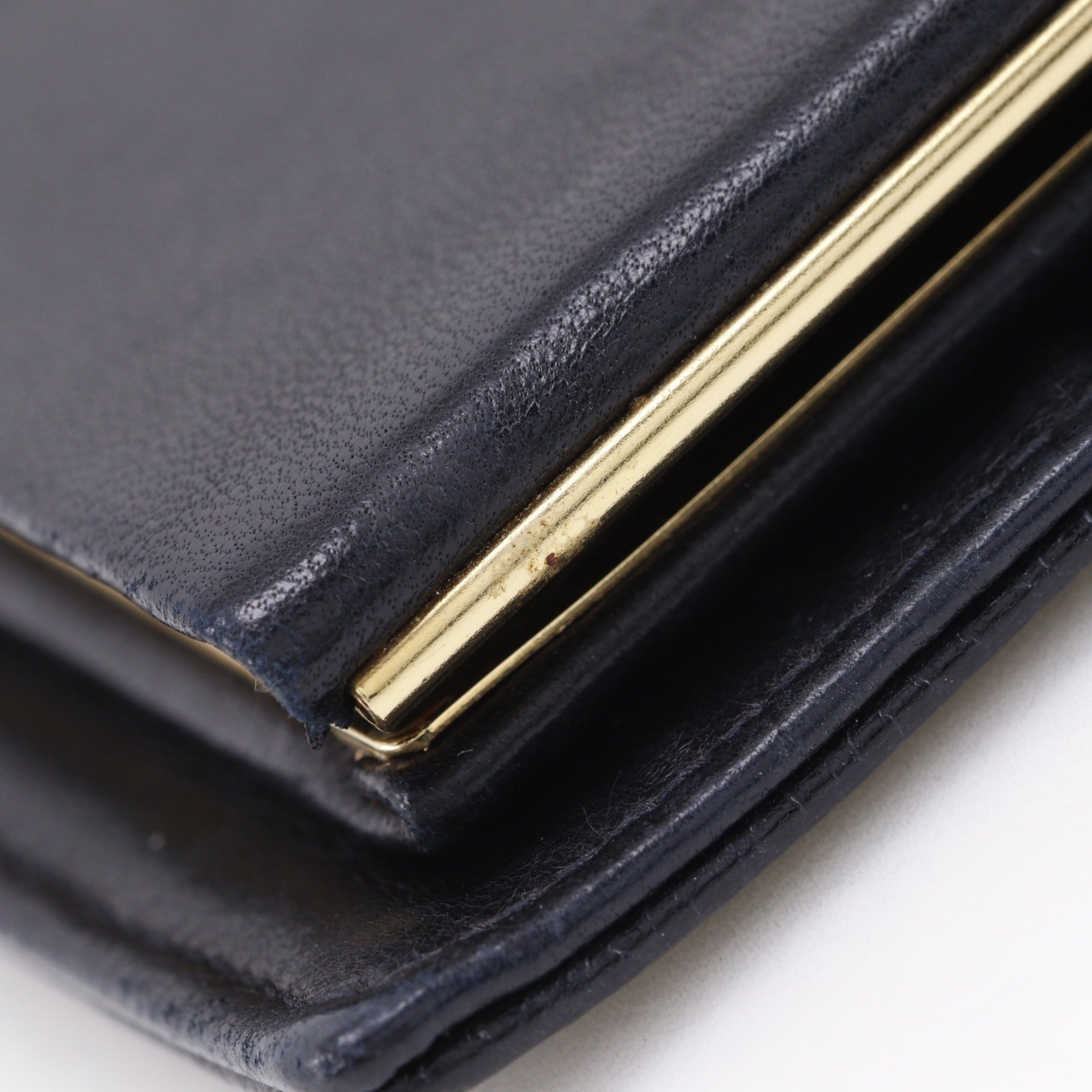 Chanel Black Grained Calfskin Long Wallet (Bi-Fold) (Pre-Owned)