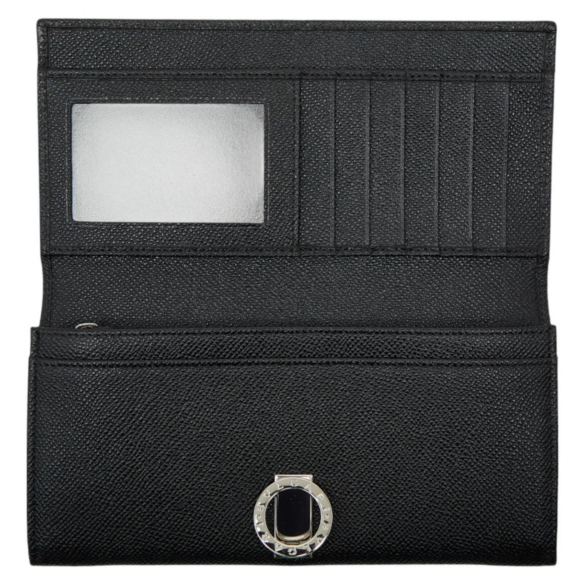 Bvlgari Black Leather Long Wallet (Bi-Fold) (Pre-Owned)