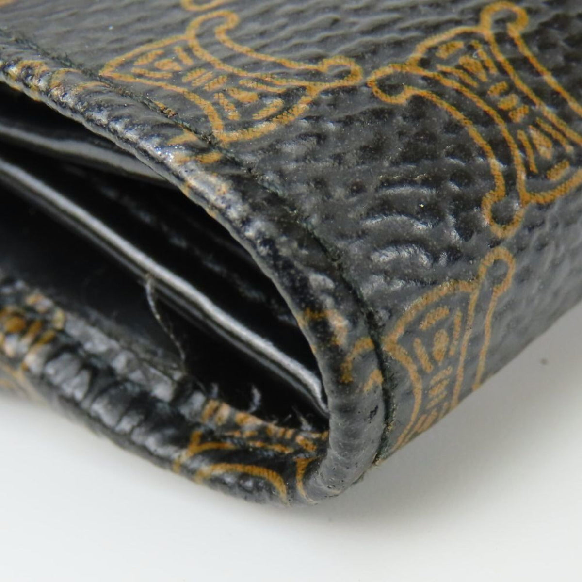 Celine Macadam Black Brown Pvc Leather Wallet (Tri-Fold) (Pre-Owned)