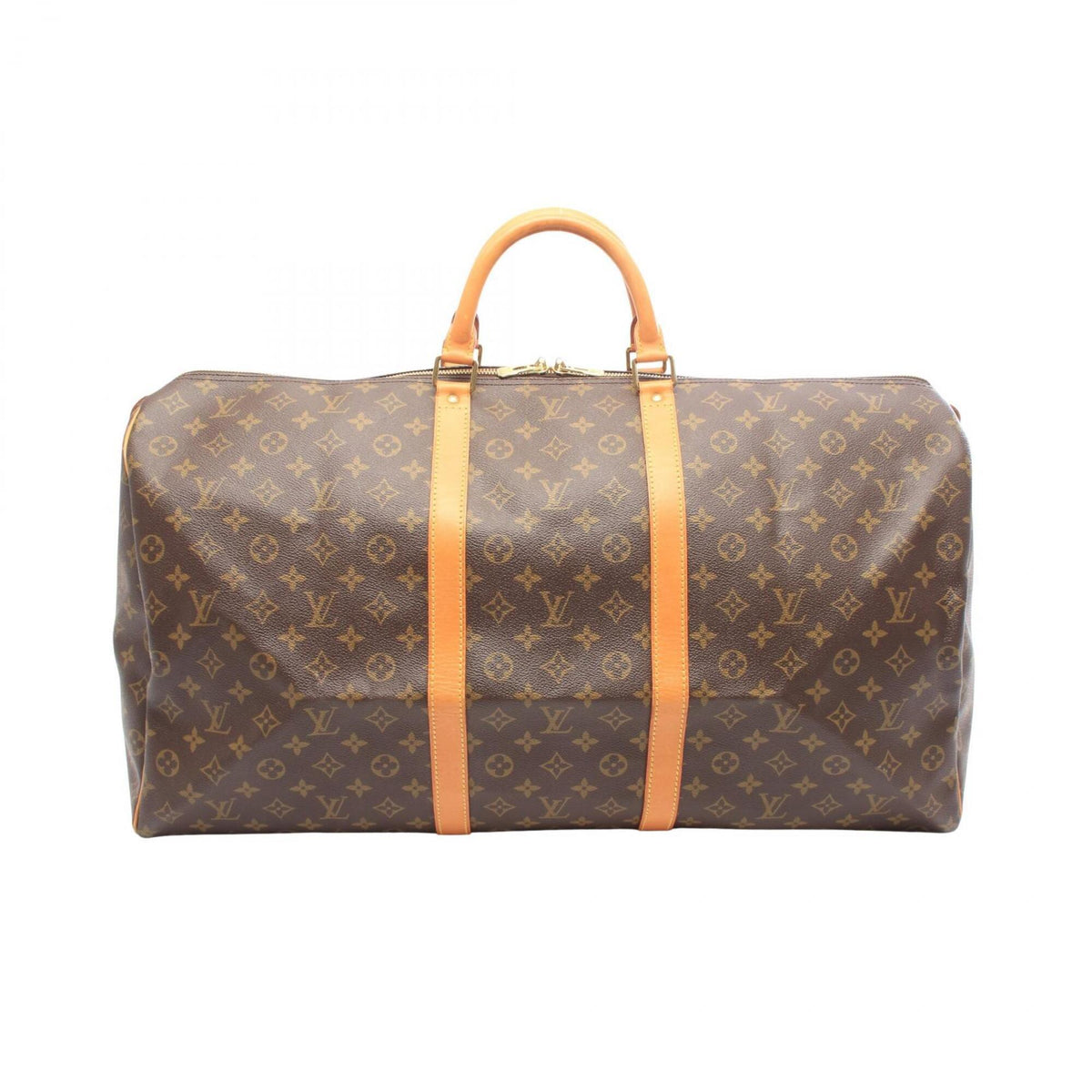 Louis Vuitton Brown Coated Canvas Leather Boston Bag Handbag (Pre-Owned)