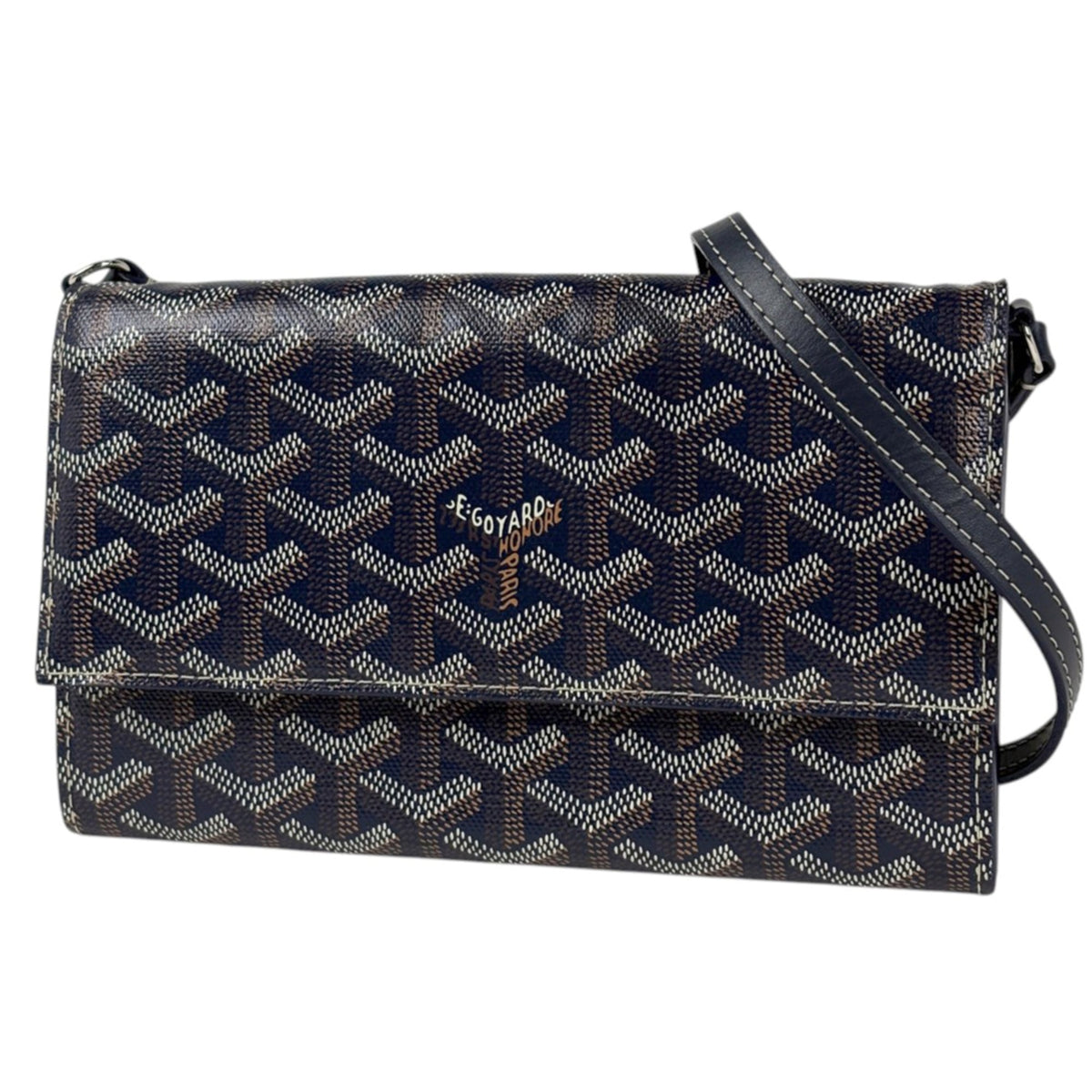 Goyard Navy Coated Canvas Pouch Shoulder Bag (Pre-Owned)