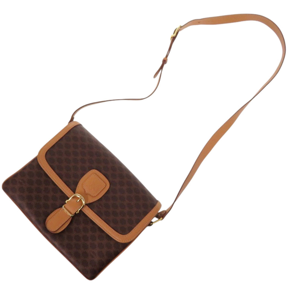 Celine Brown Coated Canvas Pvc Shoulder Bag (Pre-Owned)