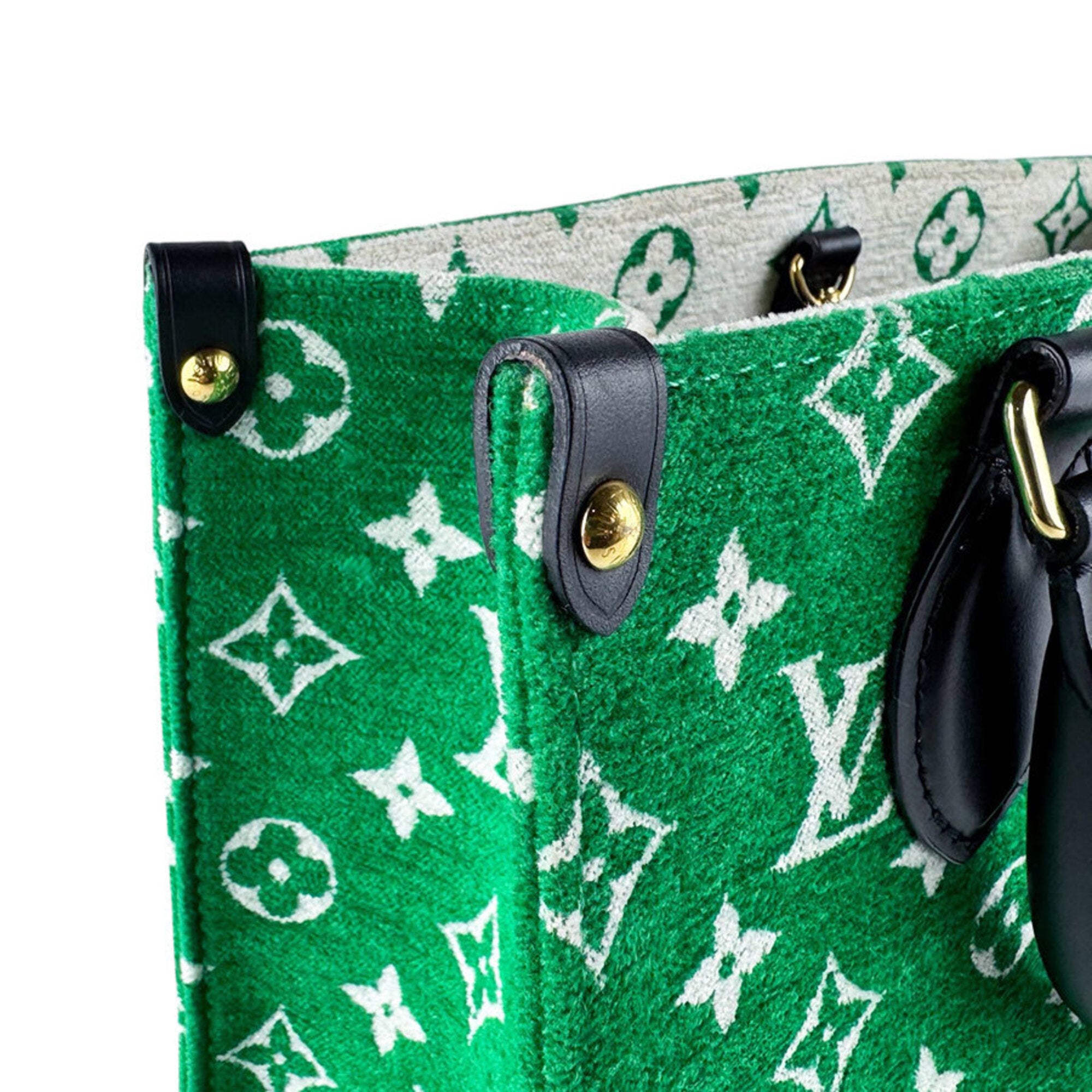 Louis Vuitton Black Green Jacquard Handbag Shoulder Bag (Pre-Owned)