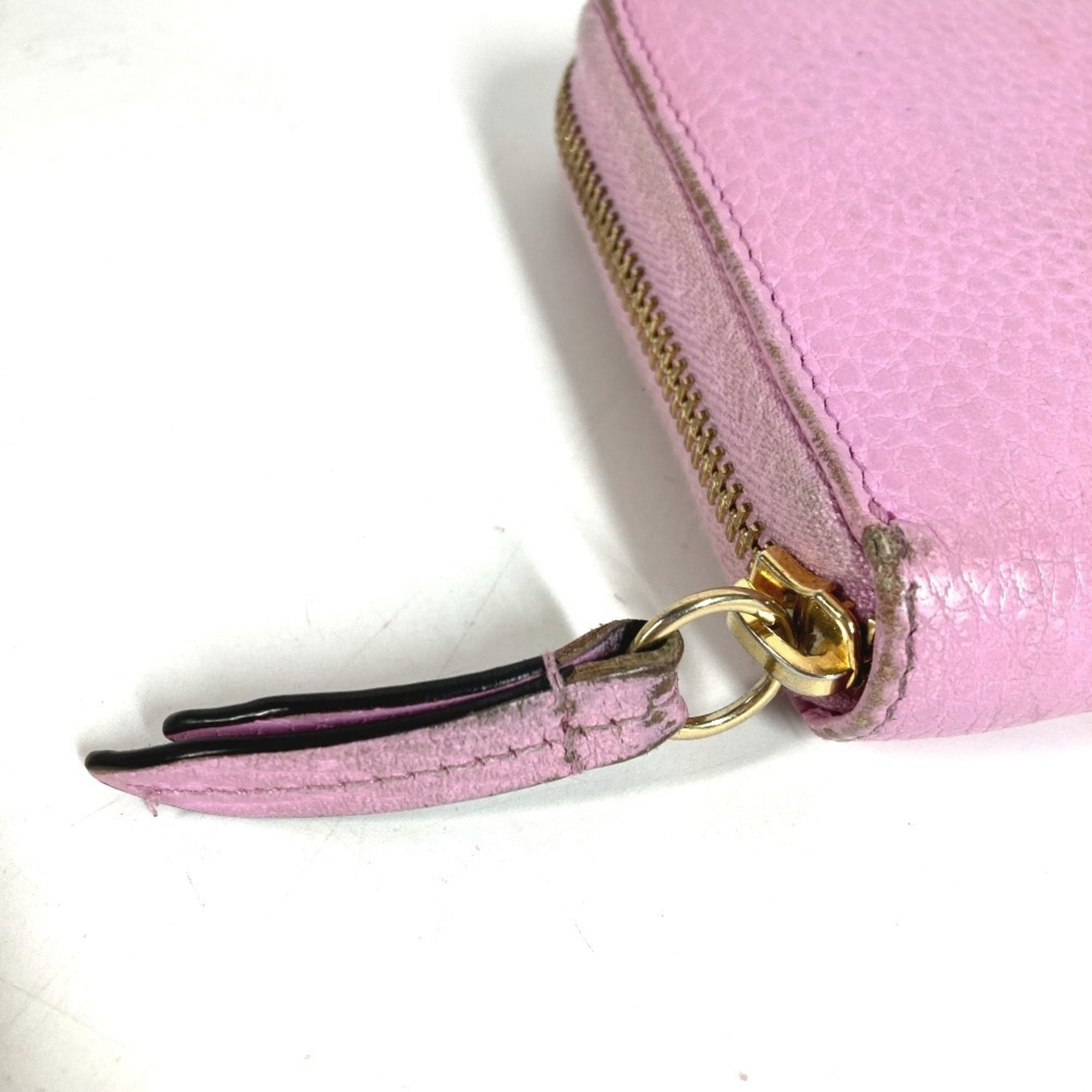 Gucci Pink Leather Long Wallet (Bi-Fold) (Pre-Owned)