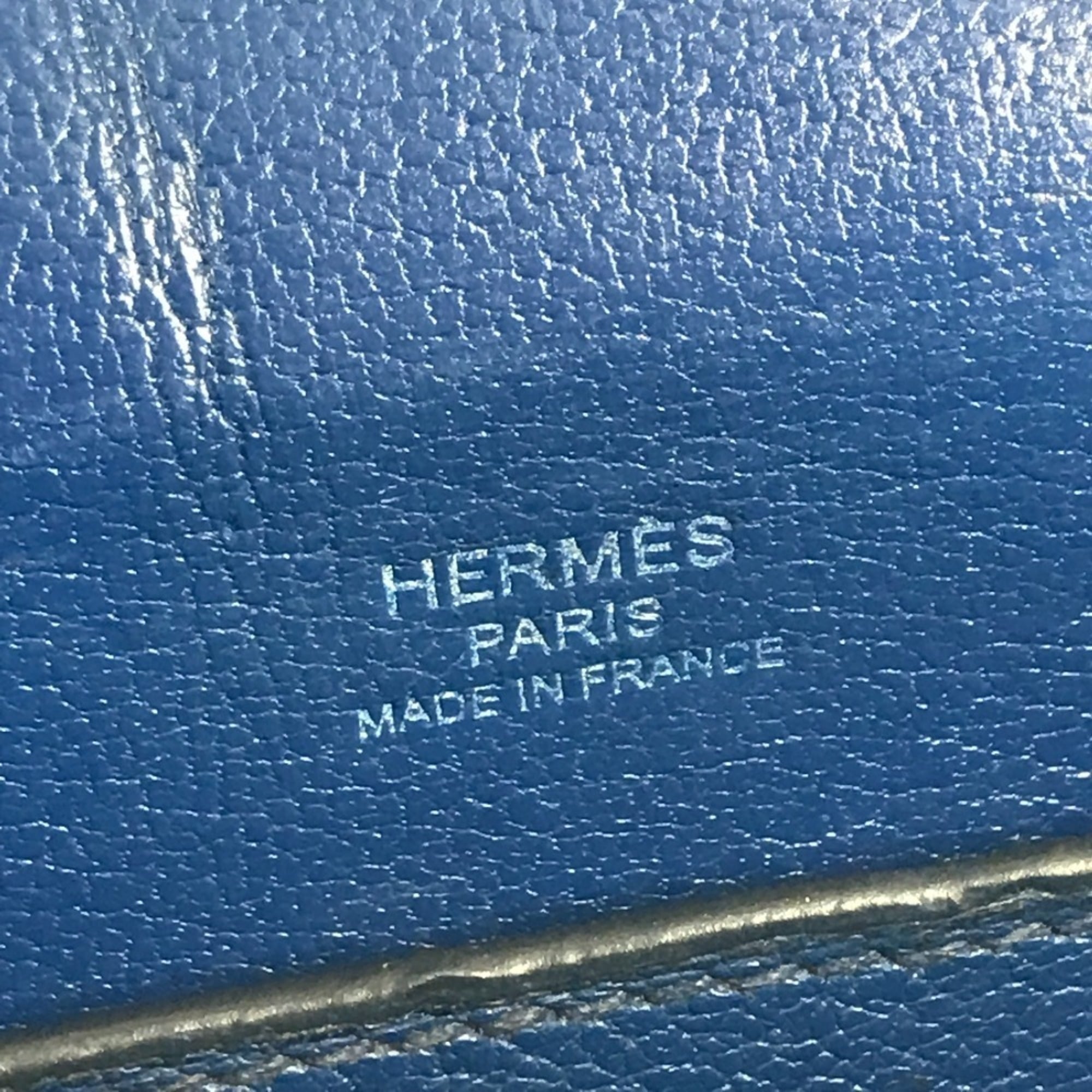 Hermes Blue Epsom Leather Pochette Shoulder Bag (Pre-Owned)
