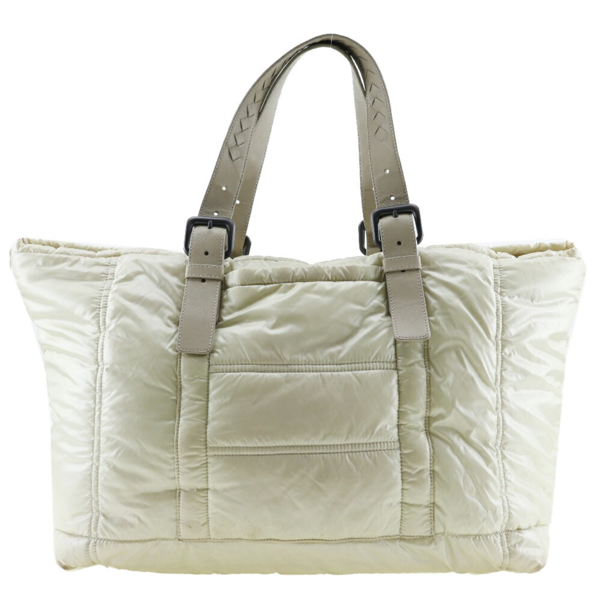 Bottega Veneta Intrecciato Beige Nylon Tote Bag (Pre-Owned)