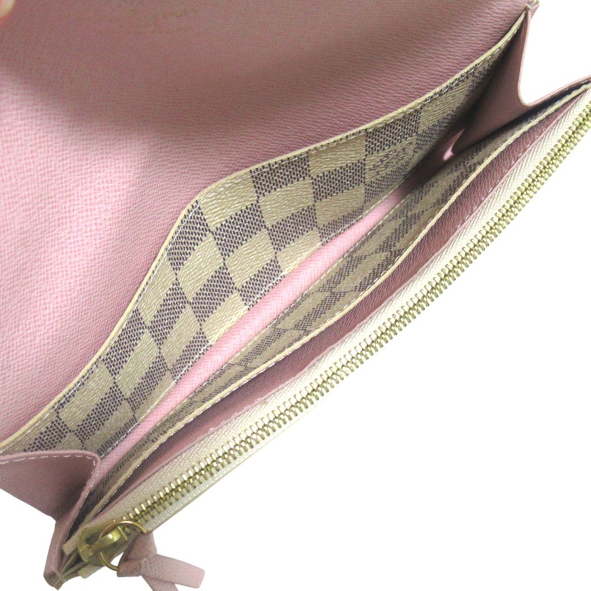 Louis Vuitton Ivory Navy Rose Ballerine Damier Azur Long Wallet (Bi-Fold) (Pre-Owned)