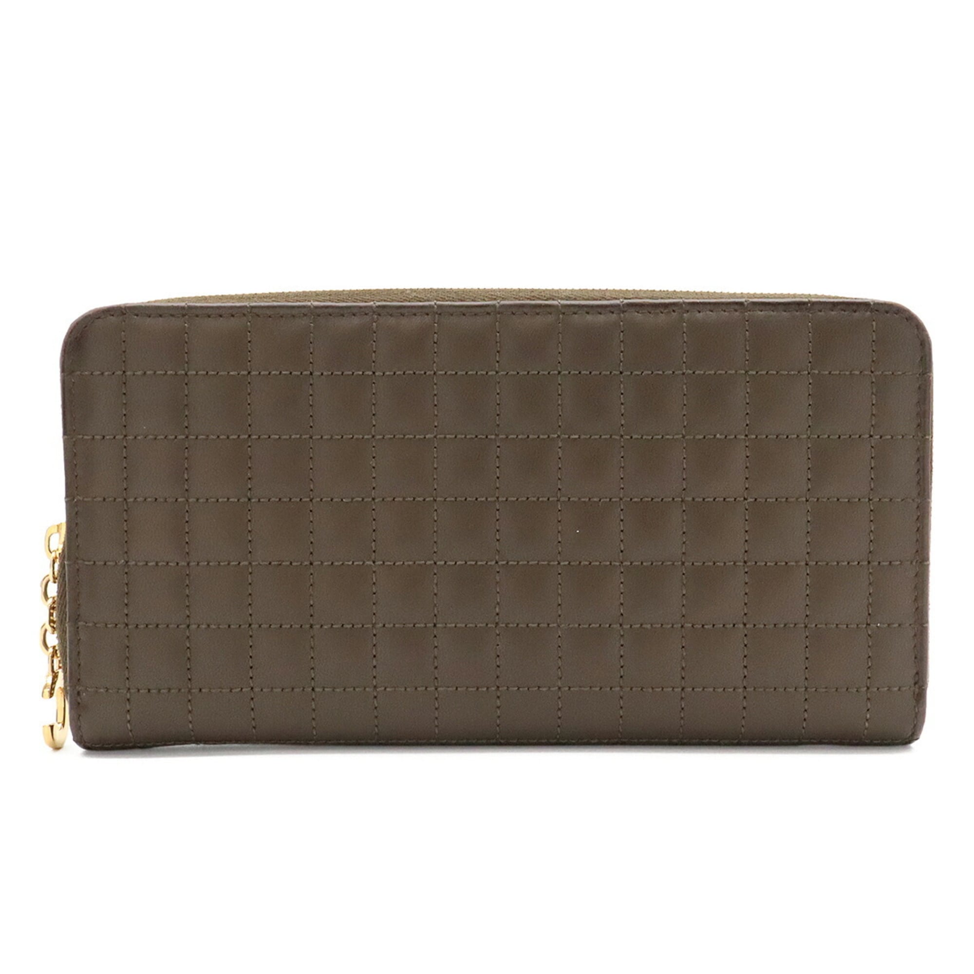 Celine Olive Leather Long Wallet (Bi-Fold) (Pre-Owned)