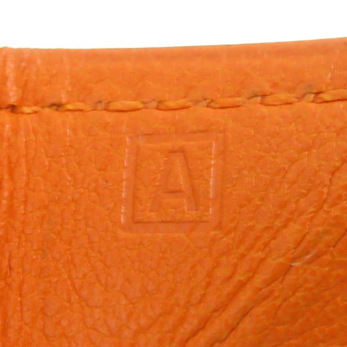 Hermes Orange Leather Coin Purse/Coin Case (Pre-Owned)