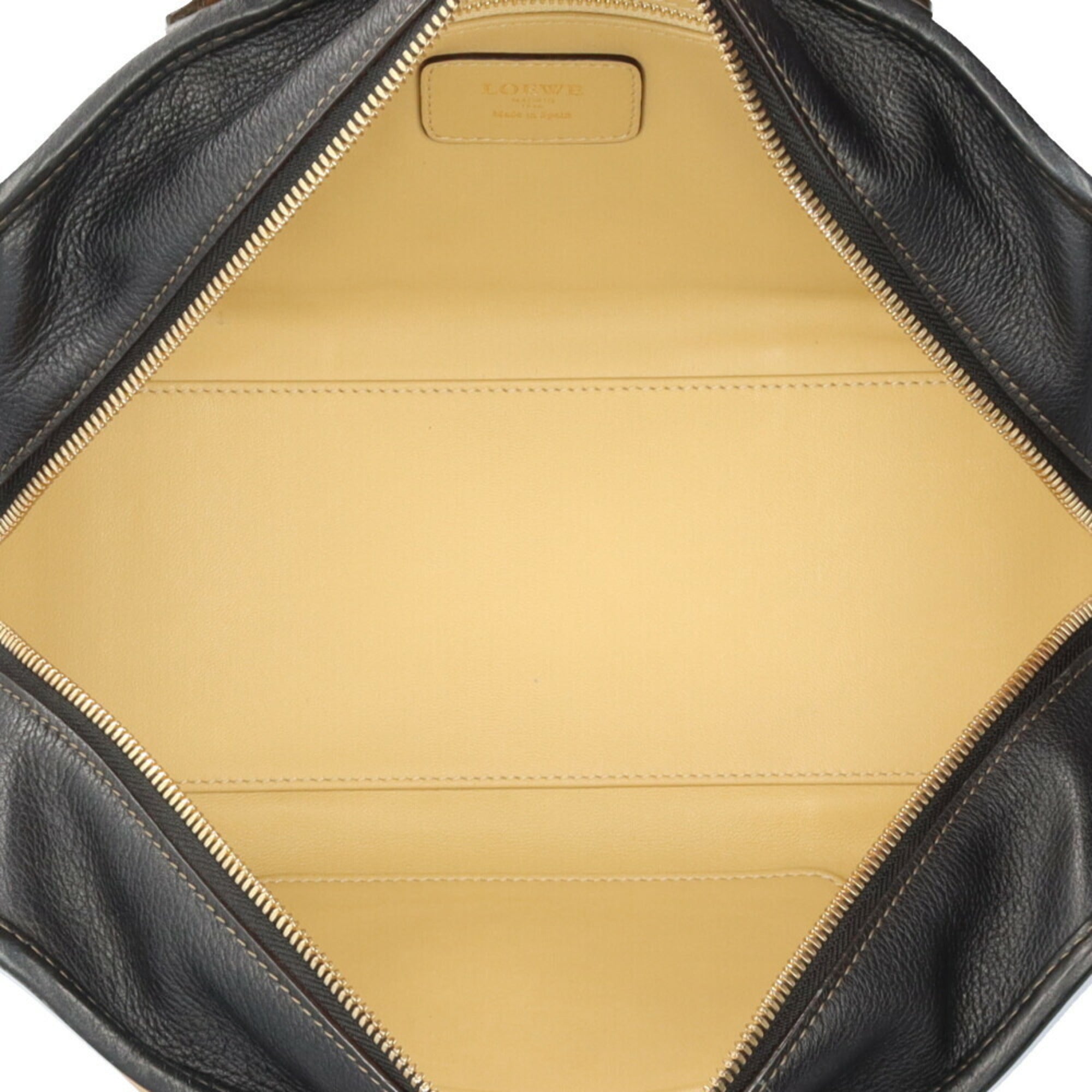 Loewe Beige Black Leather Handbag (Pre-Owned)