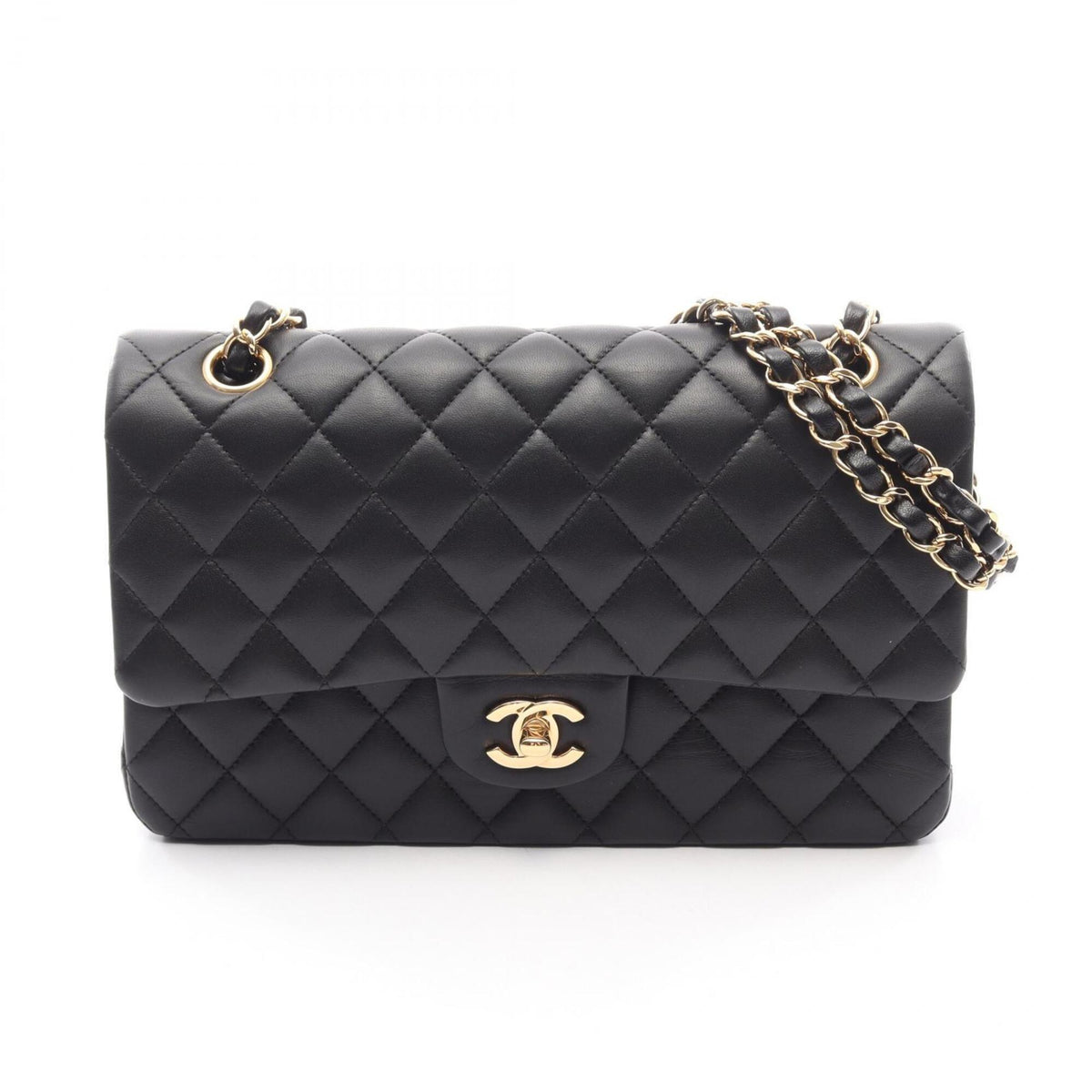 Chanel Black Leather Handbag Shoulder Bag (Pre-Owned)