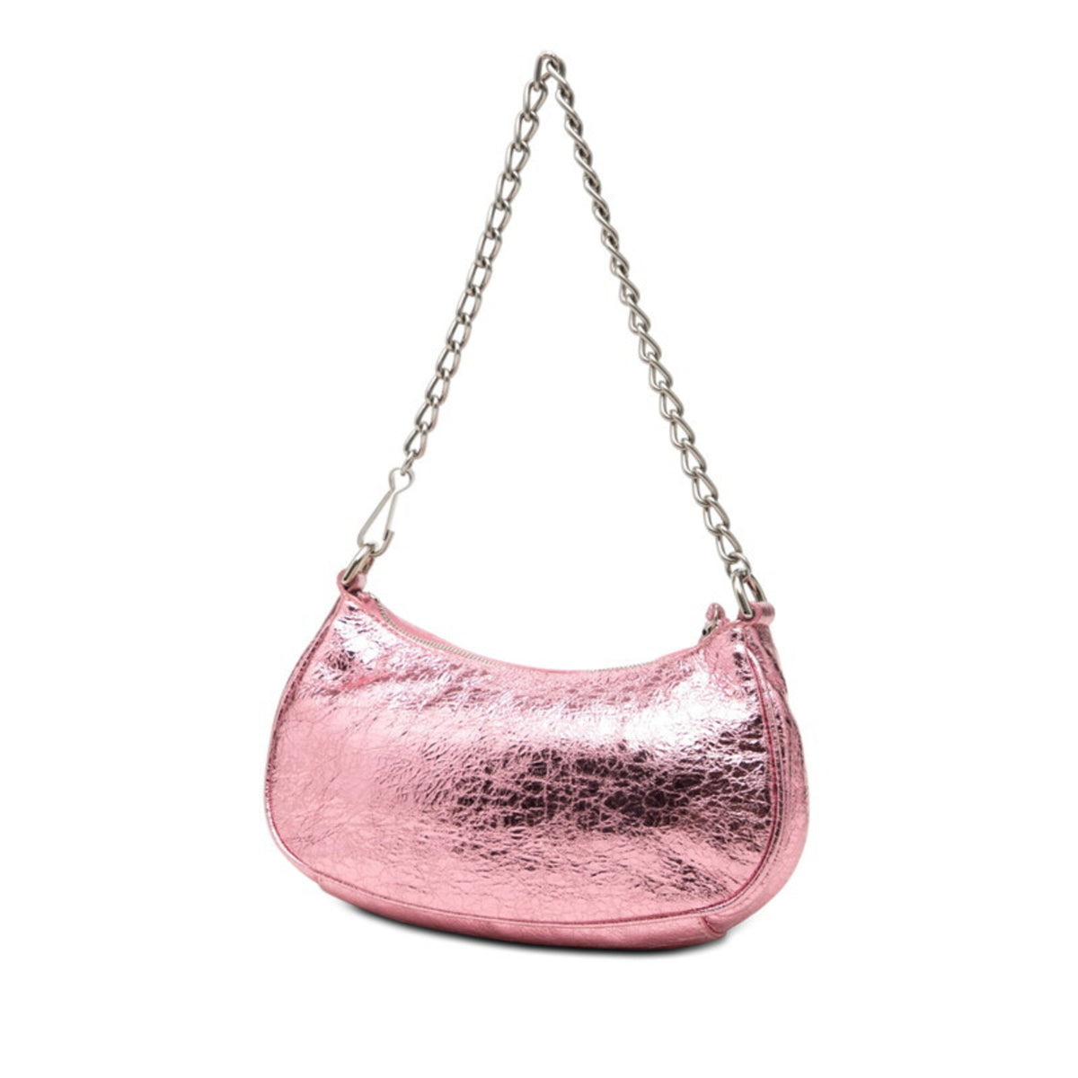 Balenciaga Metallic Pink Leather Rhinestone Handbag Shoulder Bag (Pre-Owned)