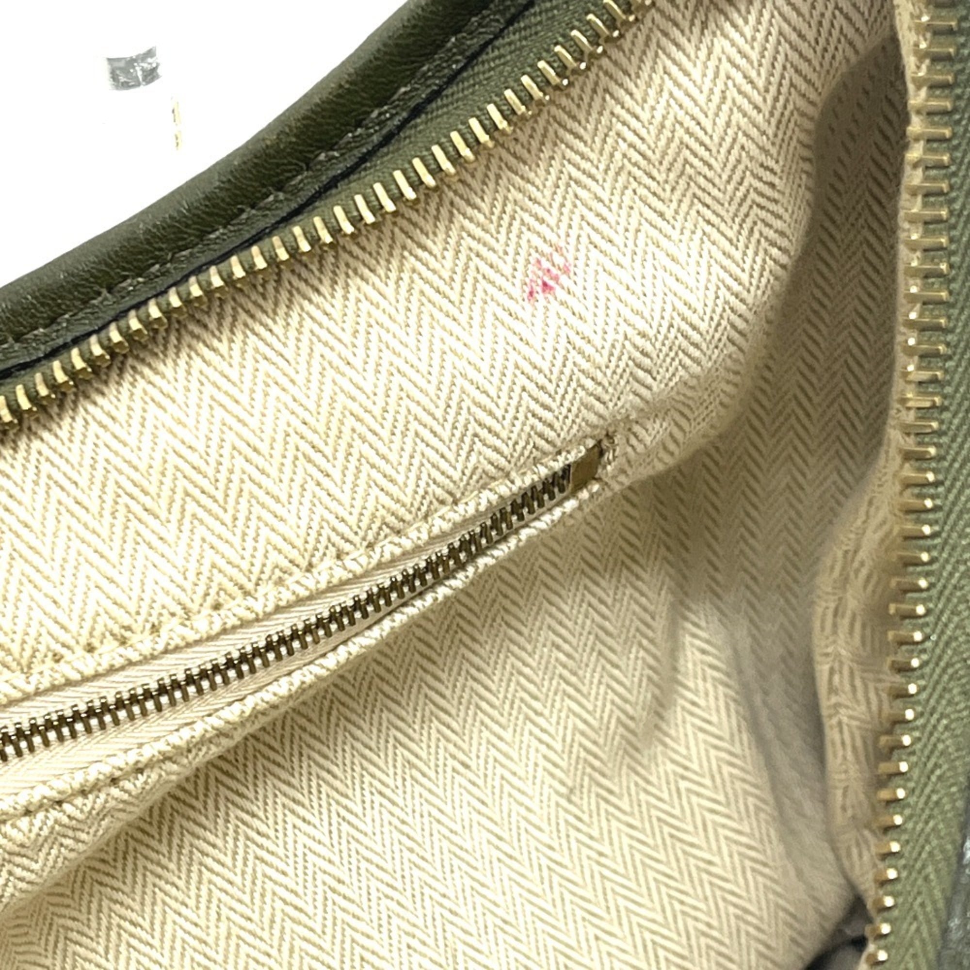 Hermes Khaki Leather Handbag (Pre-Owned)
