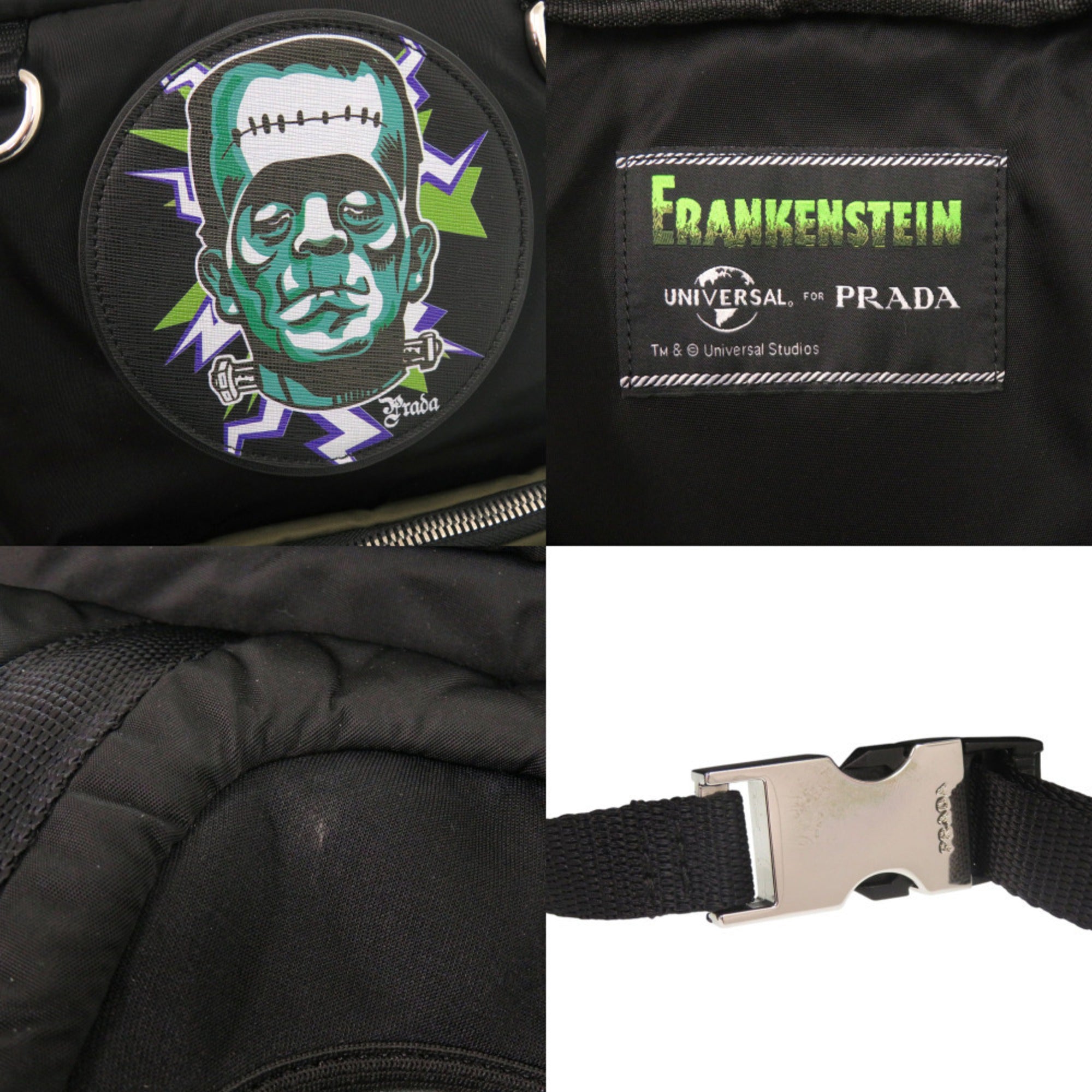Prada Black Khaki Nylon Backpack (Pre-Owned)