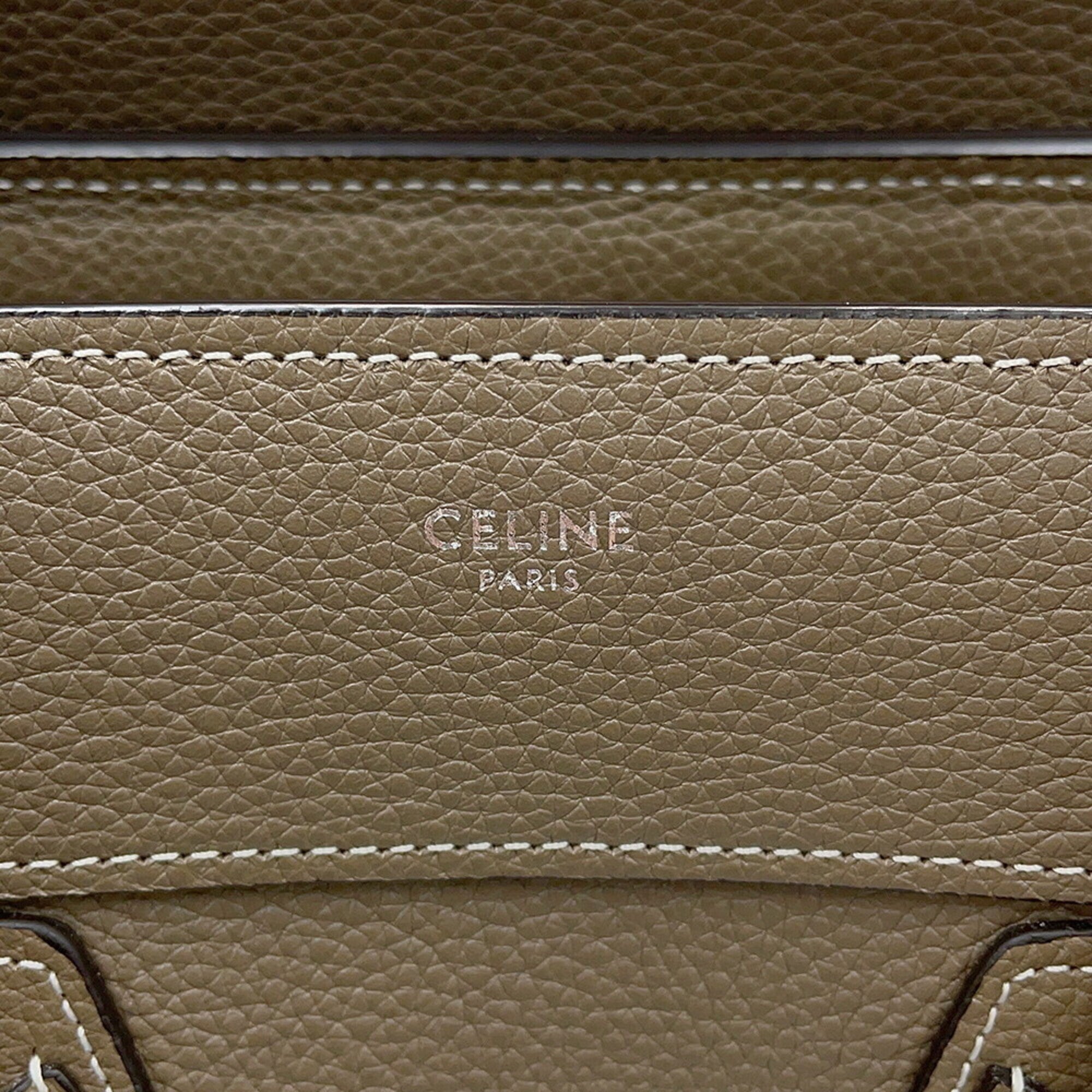 Celine Grayish Leather Handbag (Pre-Owned)