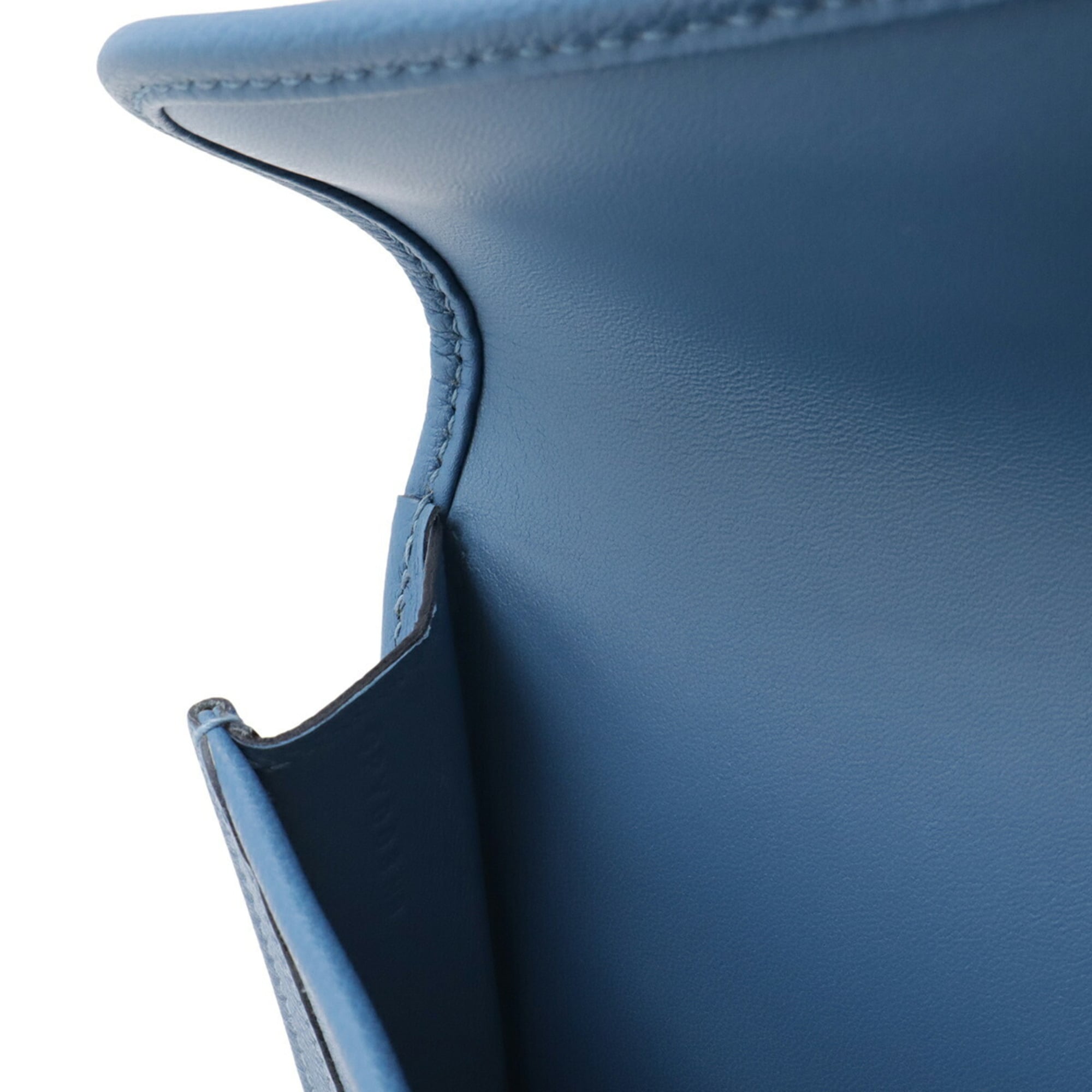 Hermes Jige Blue Leather Clutch Bag Handbag (Pre-Owned)