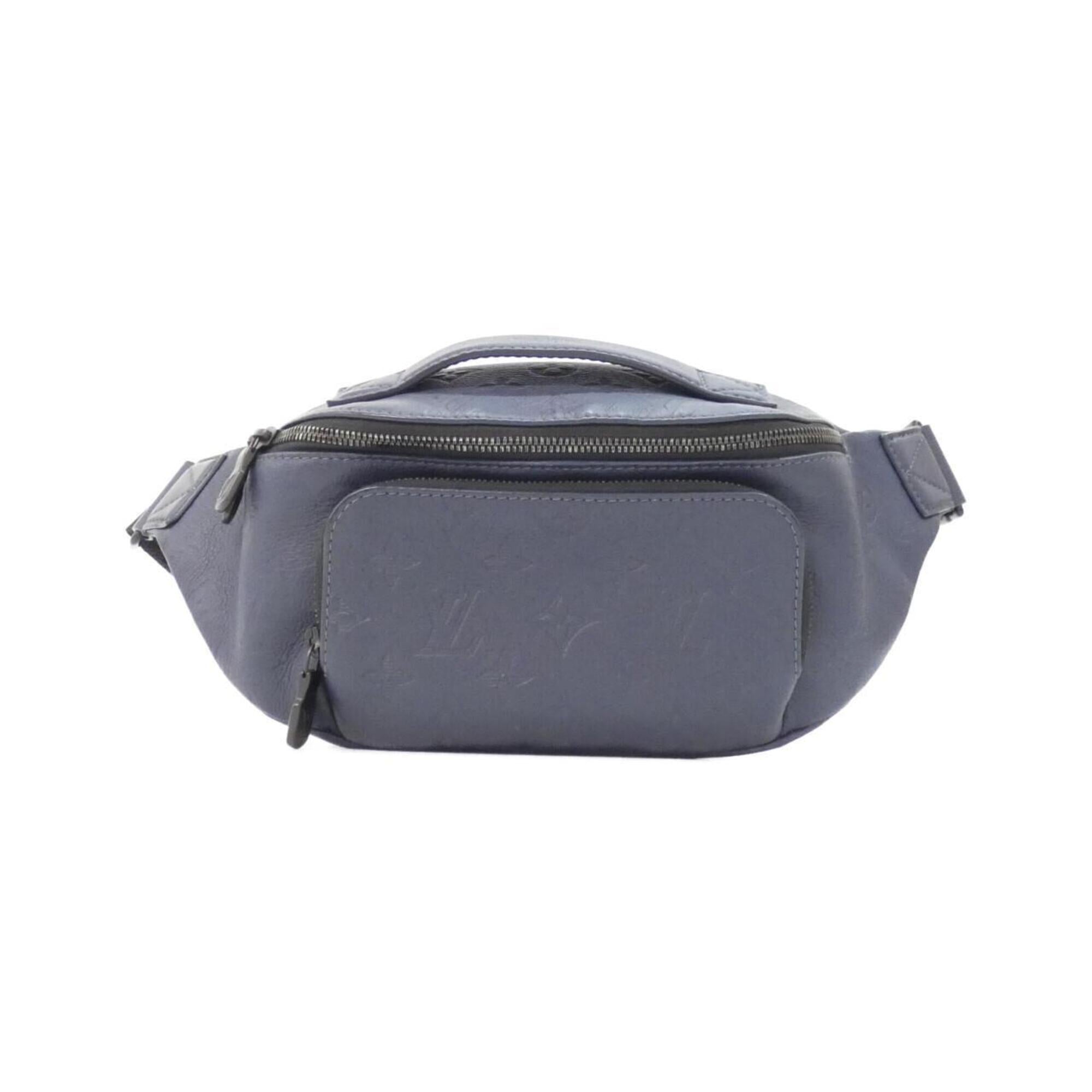 Louis Vuitton Black Blue Navy Leather Shoulder Bag (Pre-Owned)