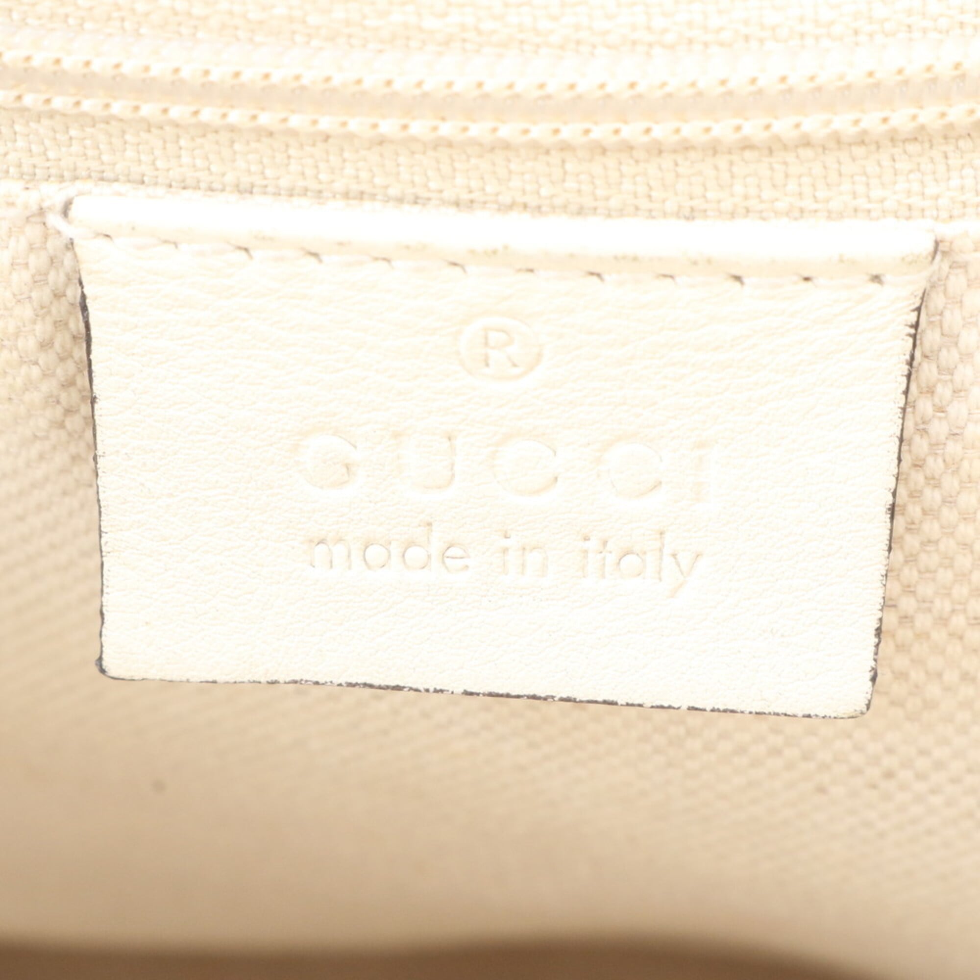 Gucci Ivory Leather Handbag Shoulder Bag Tote Bag (Pre-Owned)