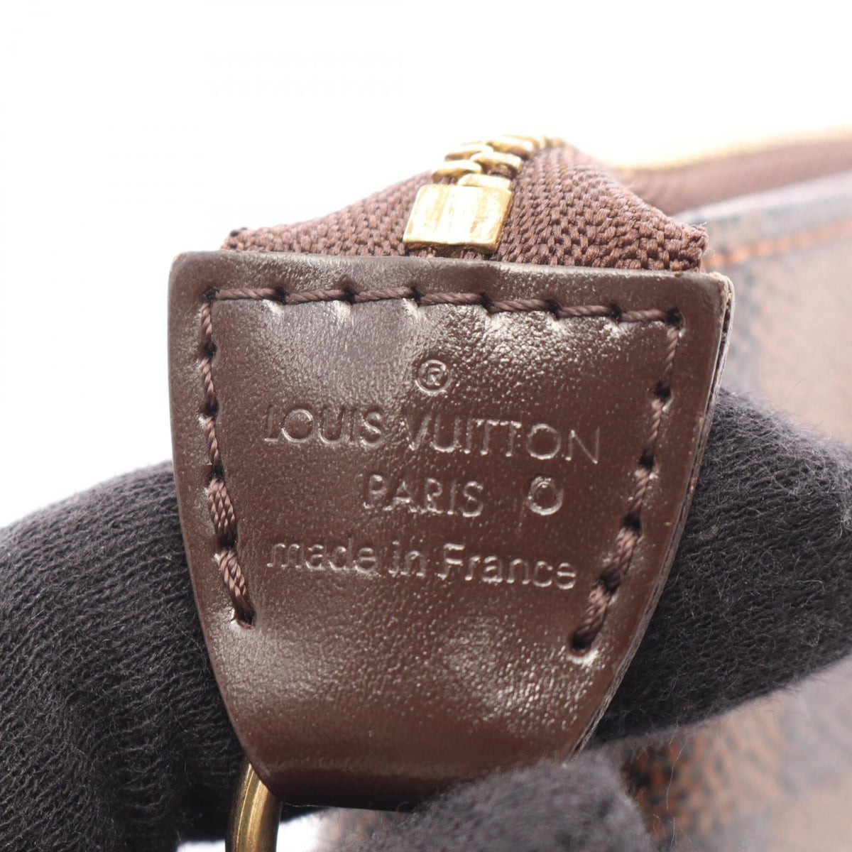 Louis Vuitton Brown Damier Canvas Red Brown Red Color Coated Canvas Handbag Pochette (Pre-Owned)