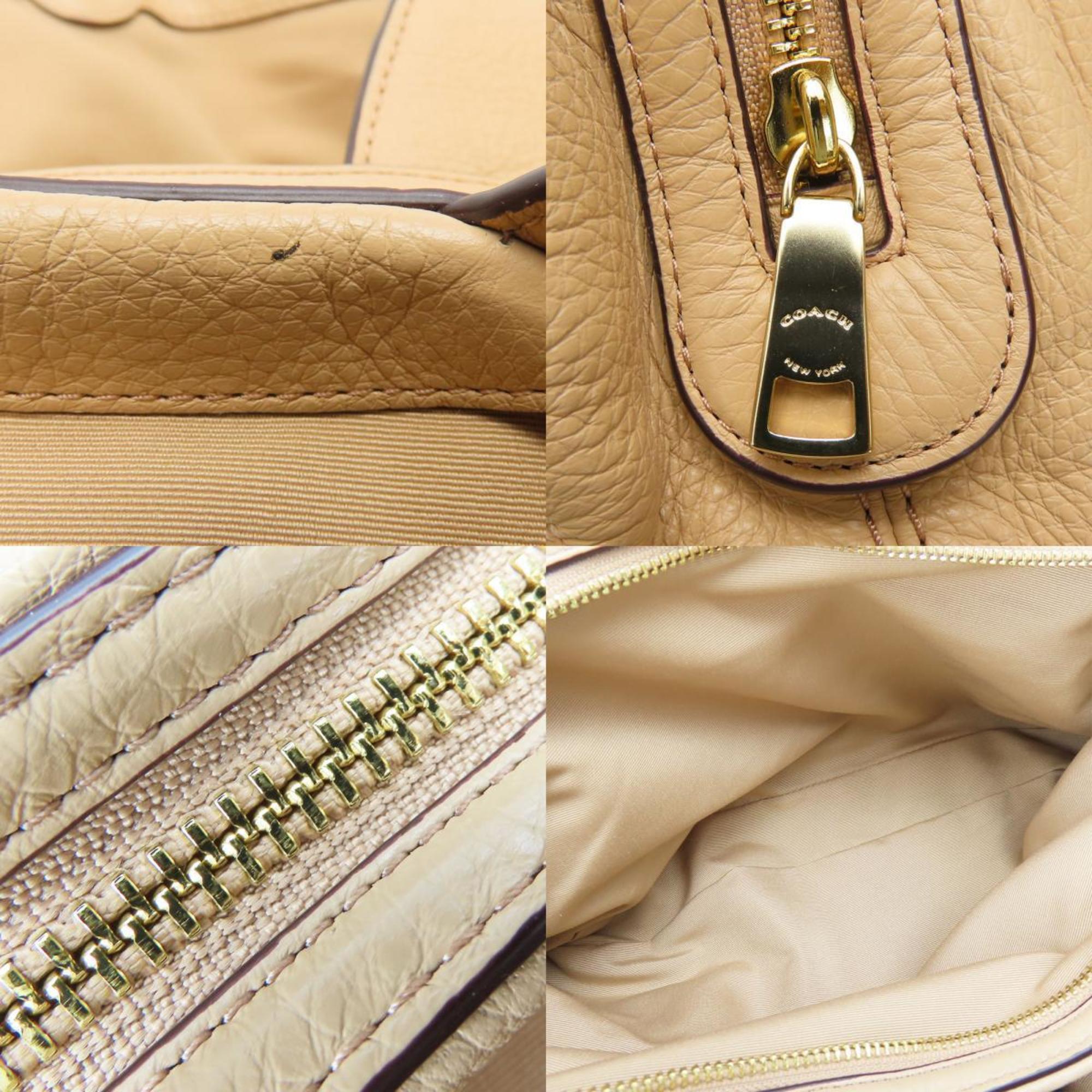 Coach Pink Beige Leather Tote Bag (Pre-Owned)