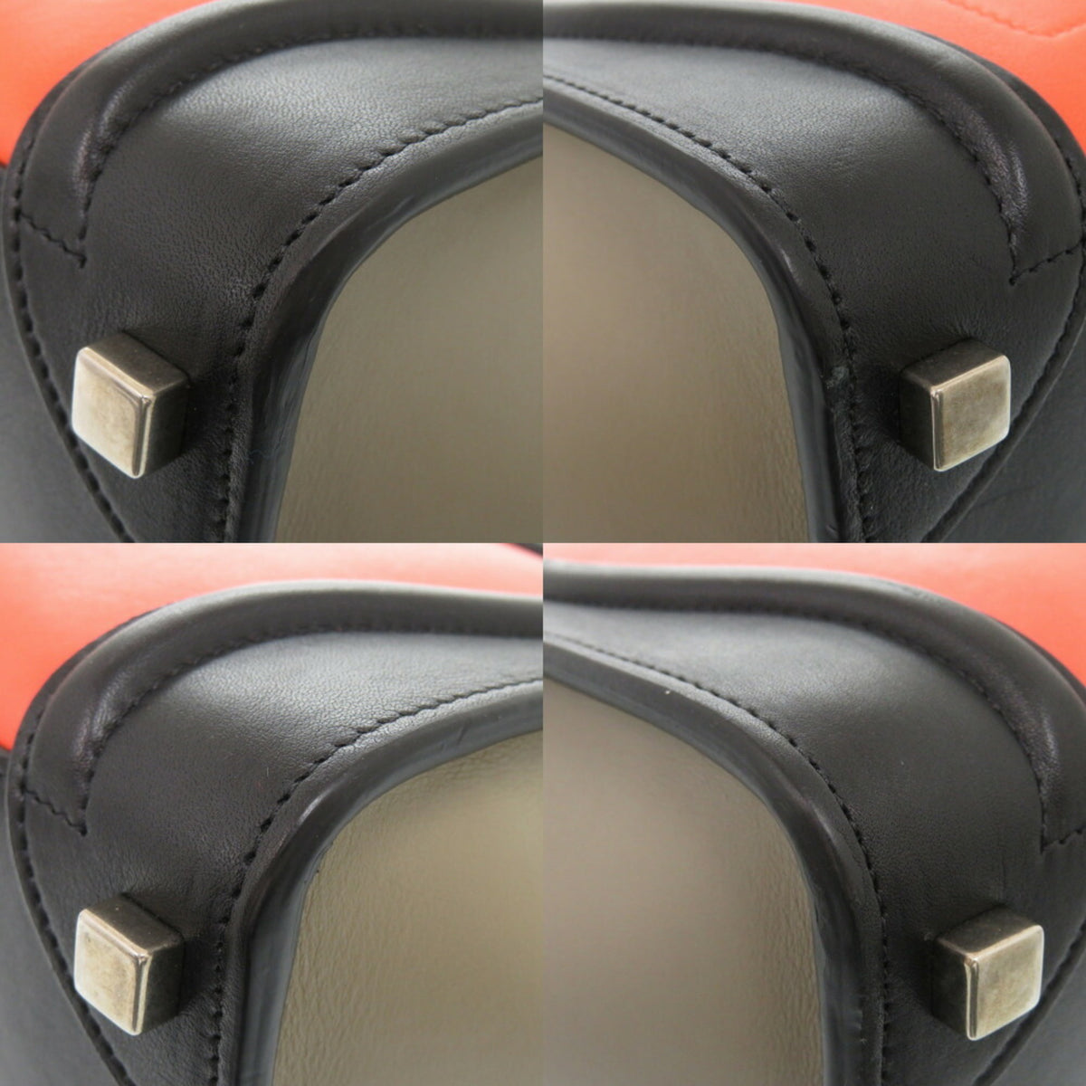 Celine Beige Black Orange Leather Handbag (Pre-Owned)