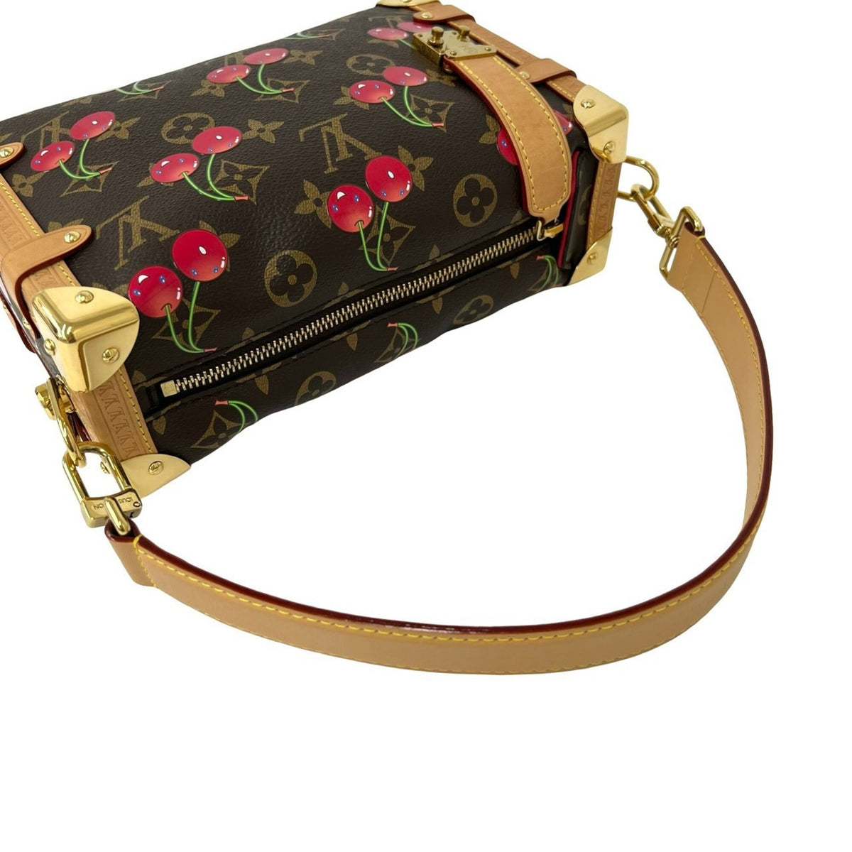 Louis Vuitton Brown Red Color Leather Pvc Shoulder Bag (Pre-Owned)