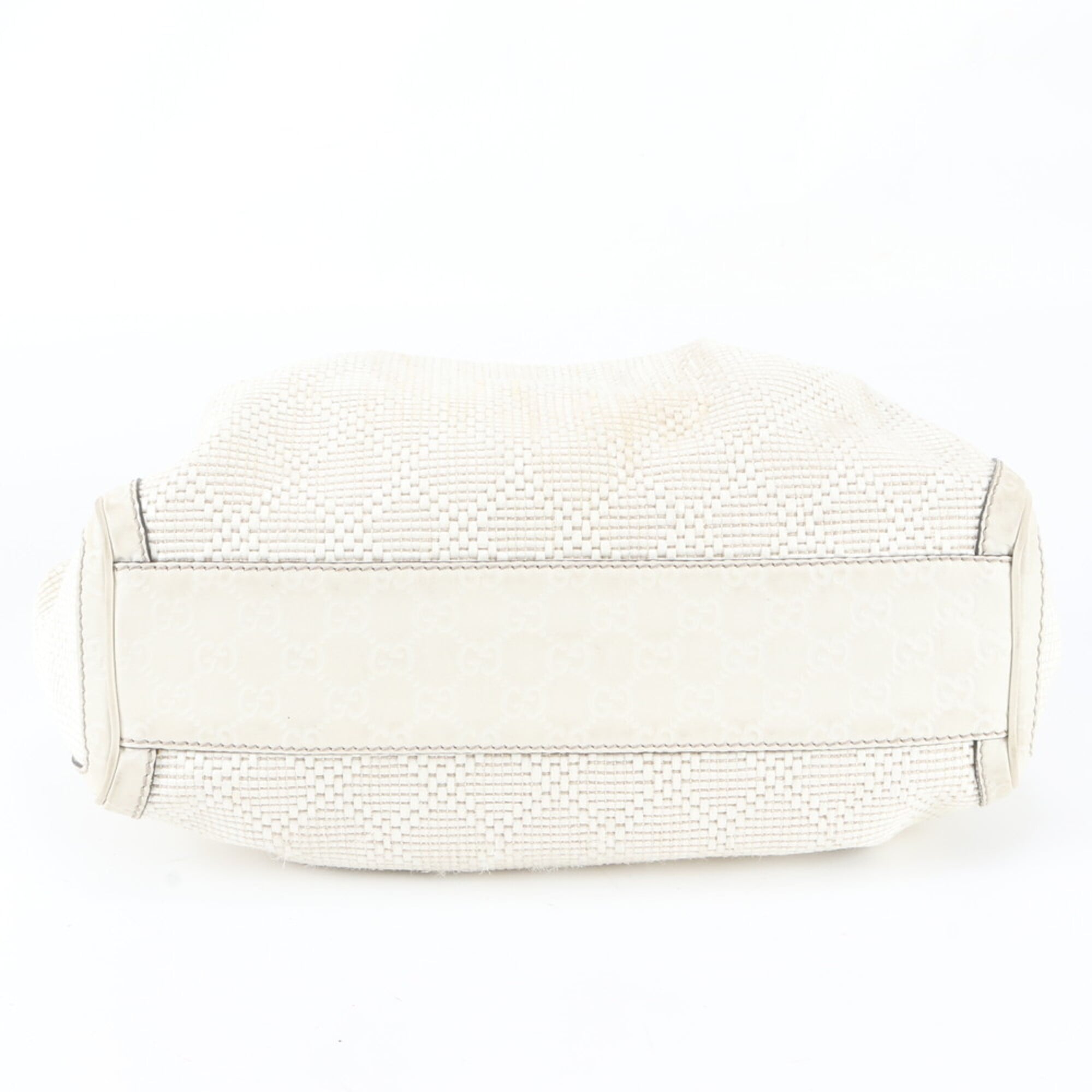 Gucci Ivory Leather Handbag Shoulder Bag Tote Bag (Pre-Owned)
