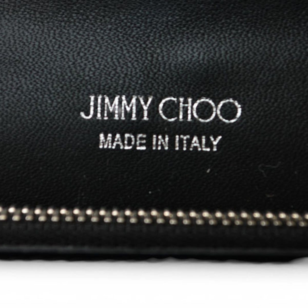 Jimmy Choo Black Leather Rhinestone Chain/Shoulder Wallet (Pre-Owned)