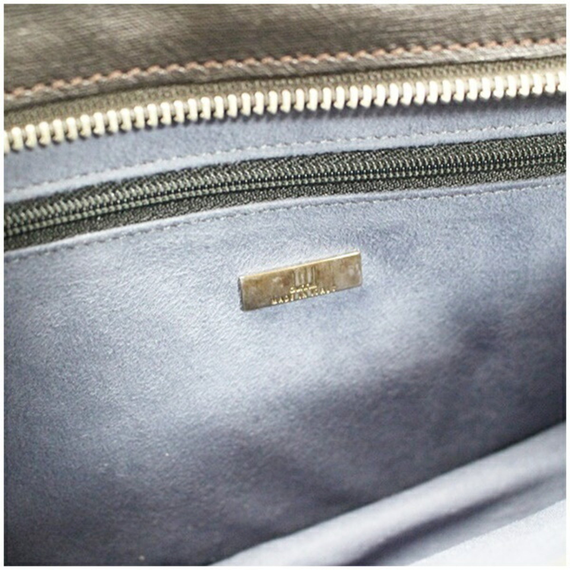 Dunhill Dark Brown Navy Leather Clutch Bag (Pre-Owned)