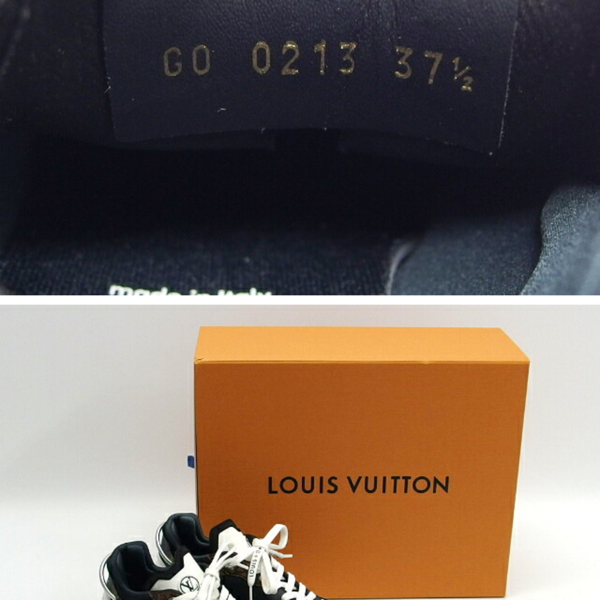 Louis Vuitton Black Dark Brown White Sneakers (Pre-Owned)