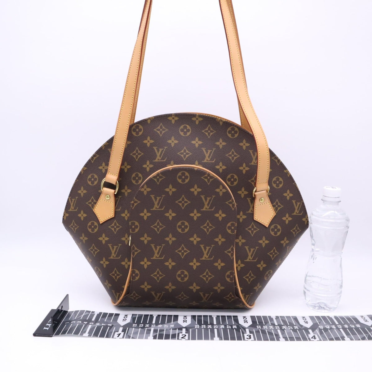 Louis Vuitton Beige Brown Coated Canvas Leather Handbag (Pre-Owned)